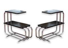 Pair of Alfons Bach for Lloyd Manufacturing Co Art Deco Two Tier Side End Tables