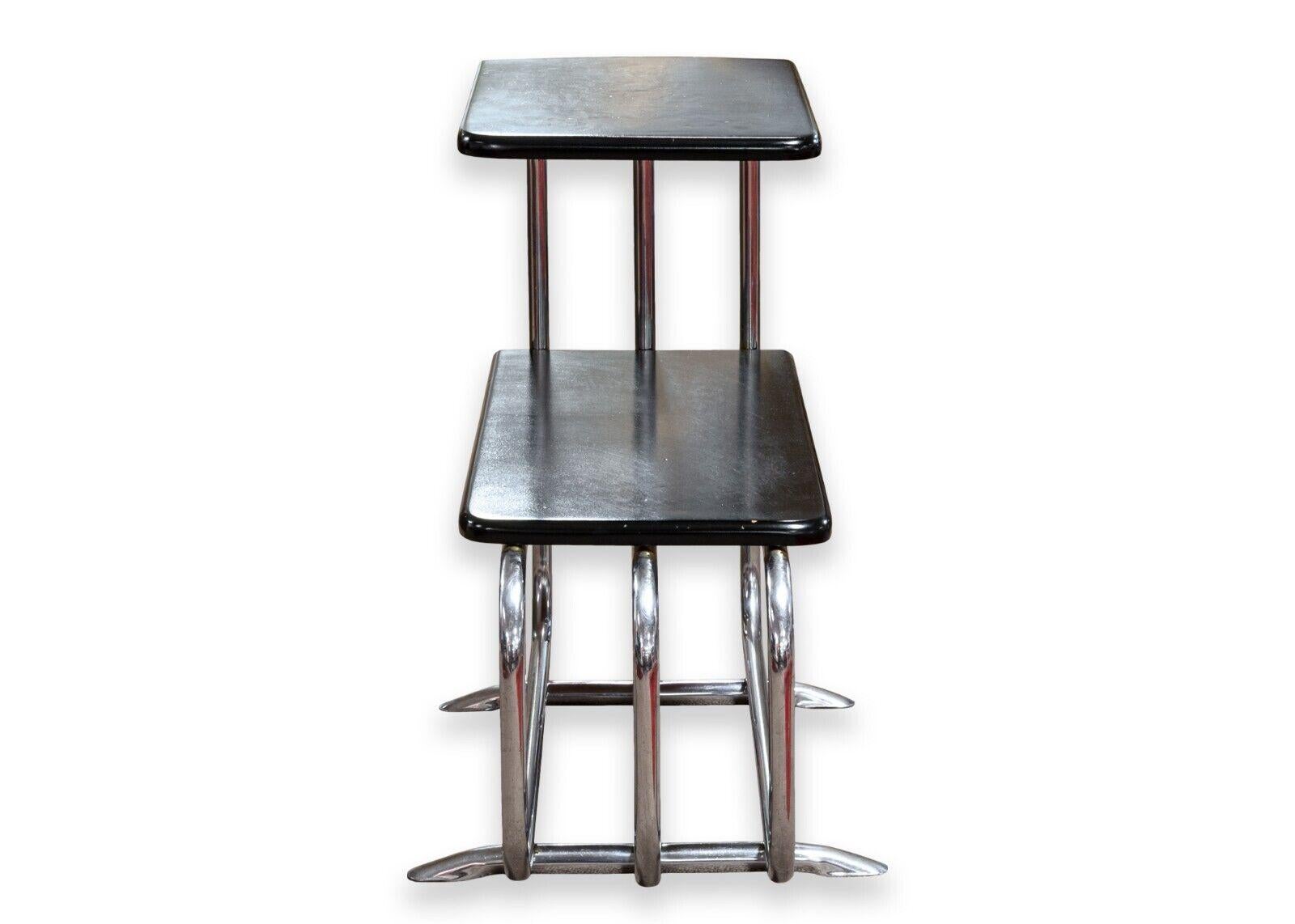 Chrome Pair of Alfons Bach for Lloyd Manufacturing Co Art Deco Two Tier Side End Tables For Sale