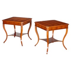 Pair of Alfonso Marina Two Tier Side Tables With Shaped Legs