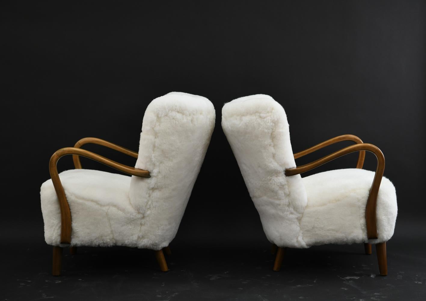 Pair of Alfred Christensen for Slagelse Møbelfabrik Danish Lounge Chairs 2