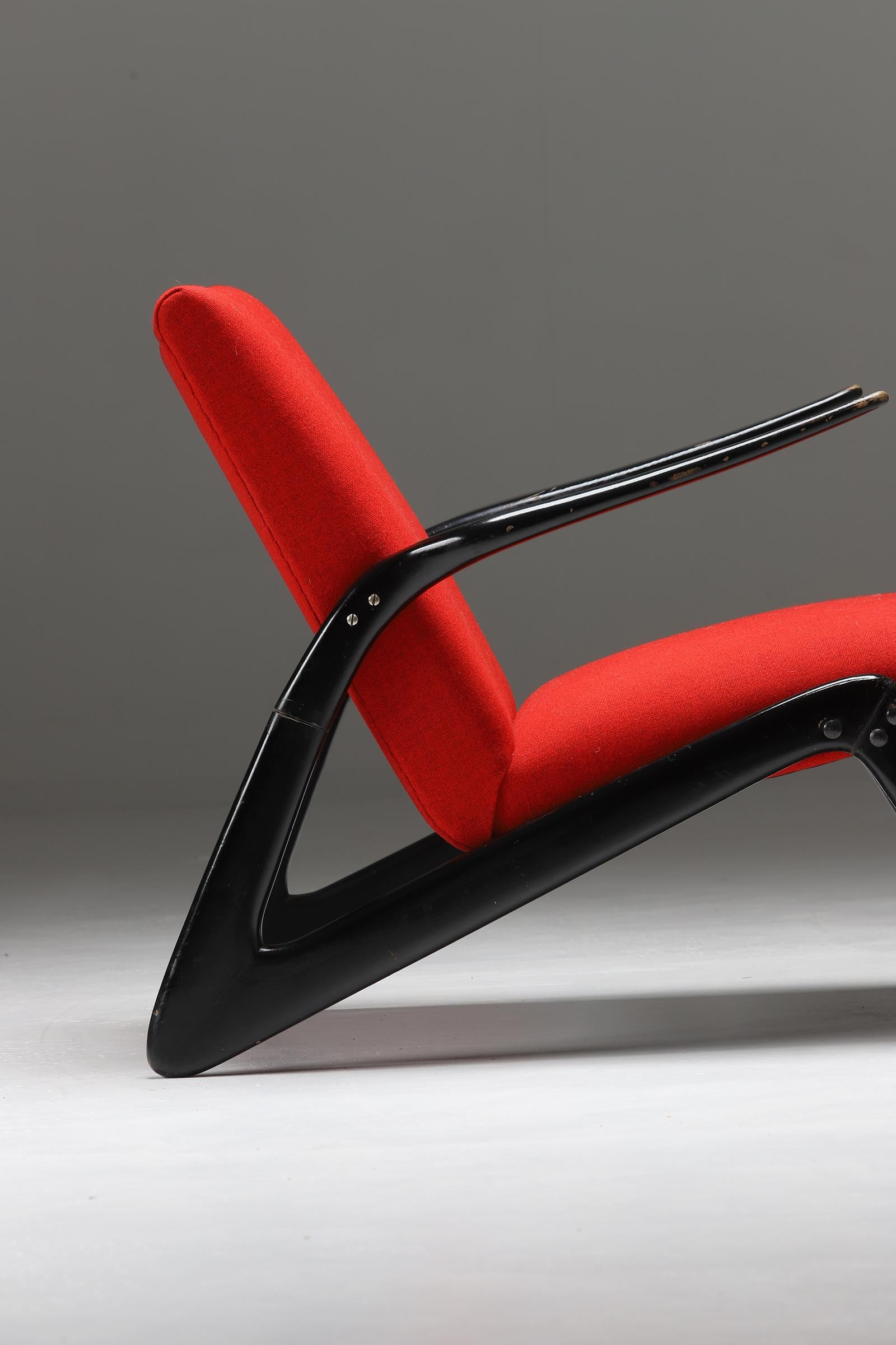 Mid-20th Century Pair of Alfred Hendrickx S6-L Belform lounge armchairs 1958 grasshopper For Sale