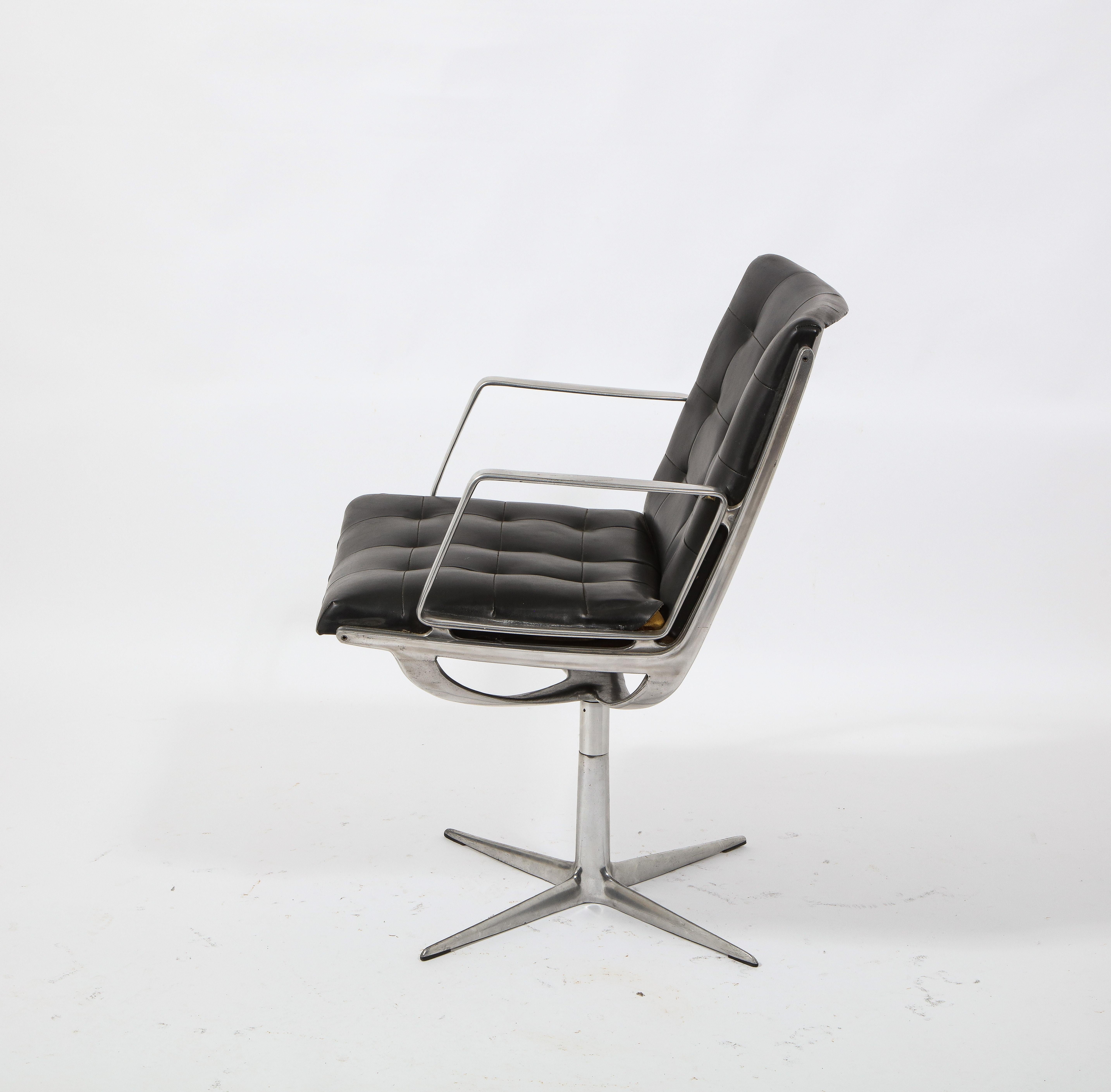 Aluminum Alfred Kill Swivel Chairs, Germany 1960's For Sale