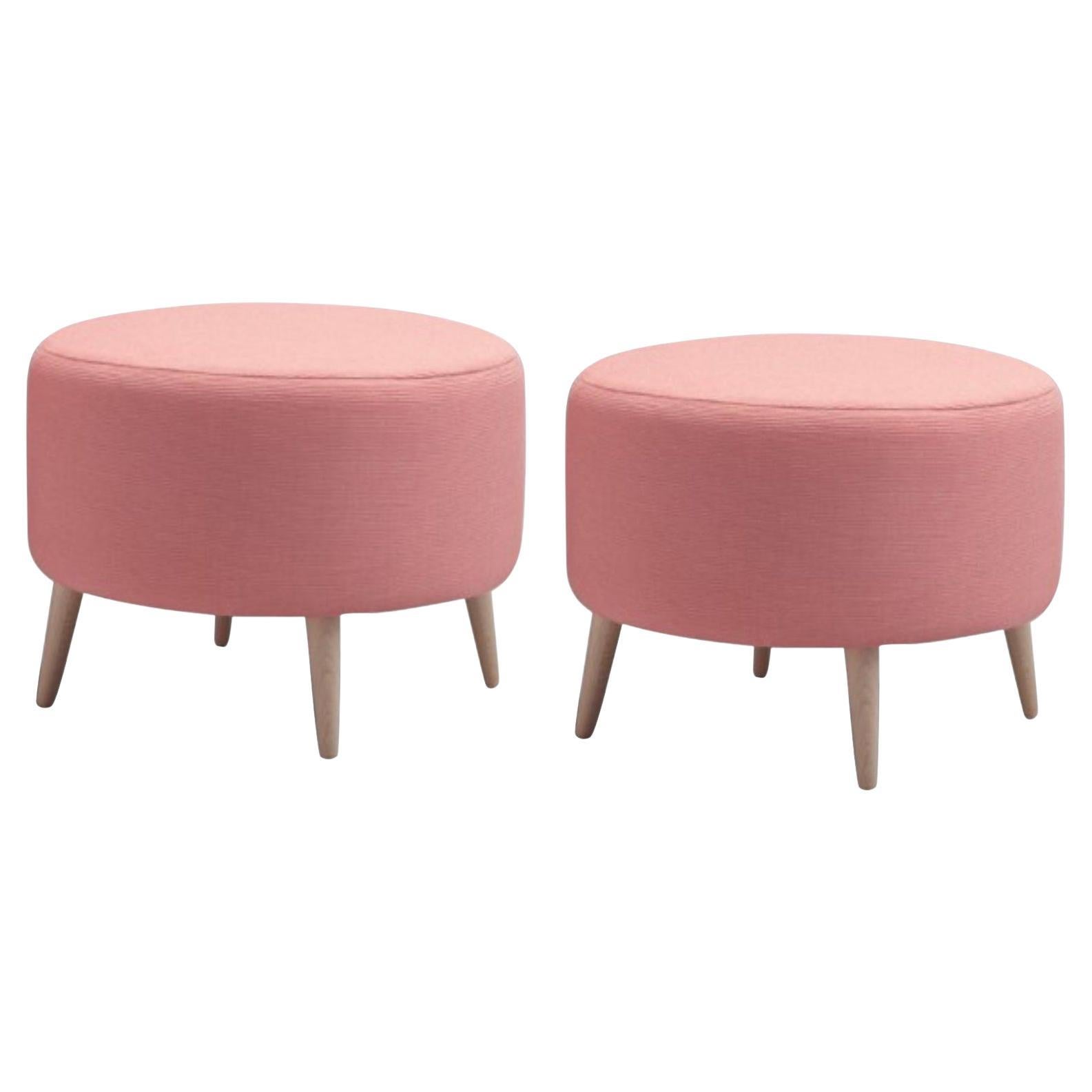 Pair of Alice Ottomans, Round by Pepe Albargues For Sale