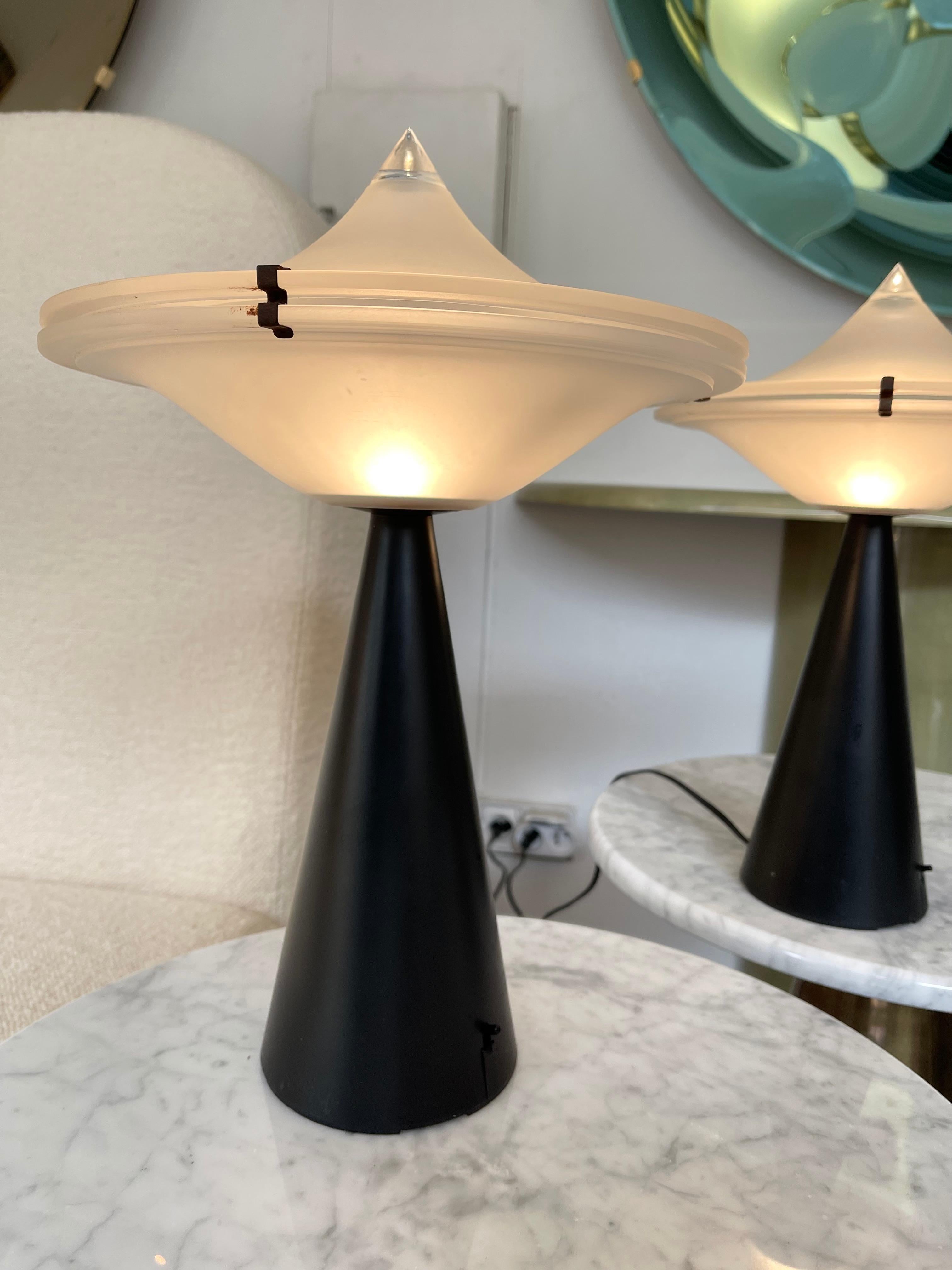 Pair of Alien Lamps by Cesare Luciano for Tre Ci Luce, Italy, 1970s 1
