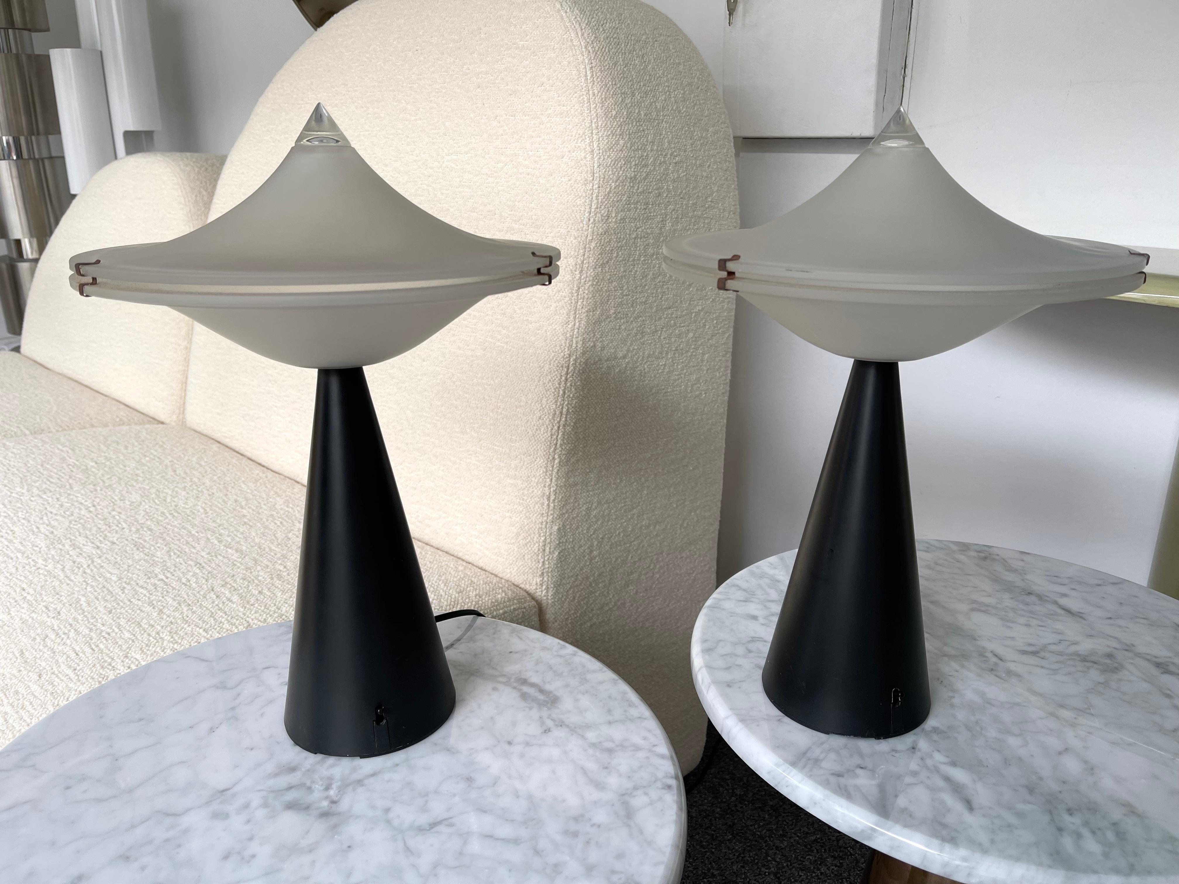 Pair of Alien Lamps by Cesare Luciano for Tre Ci Luce, Italy, 1970s 3