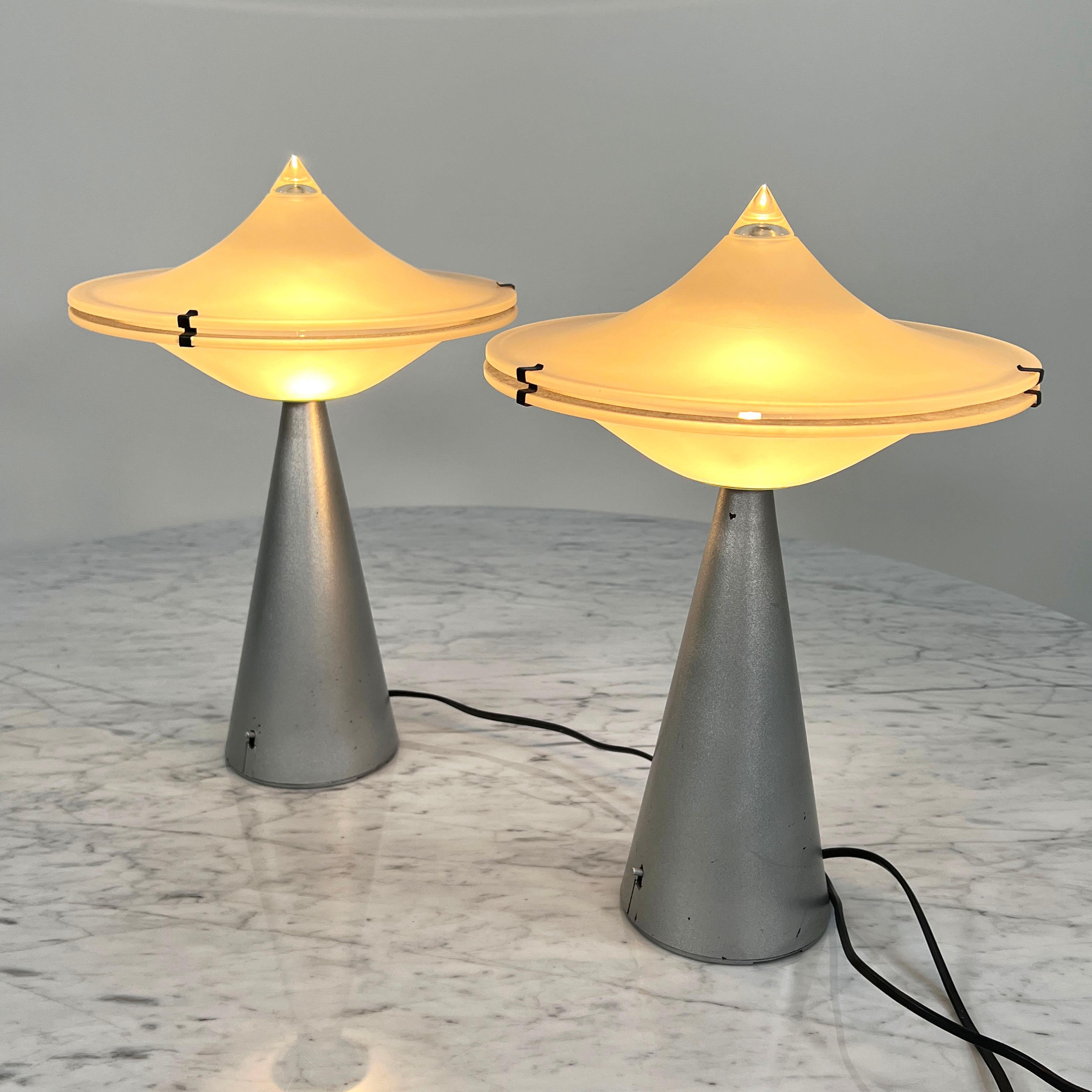 Pair of Alien Table Lamps by Cesare Lacca for Tre Ci Luce, 1970s 5