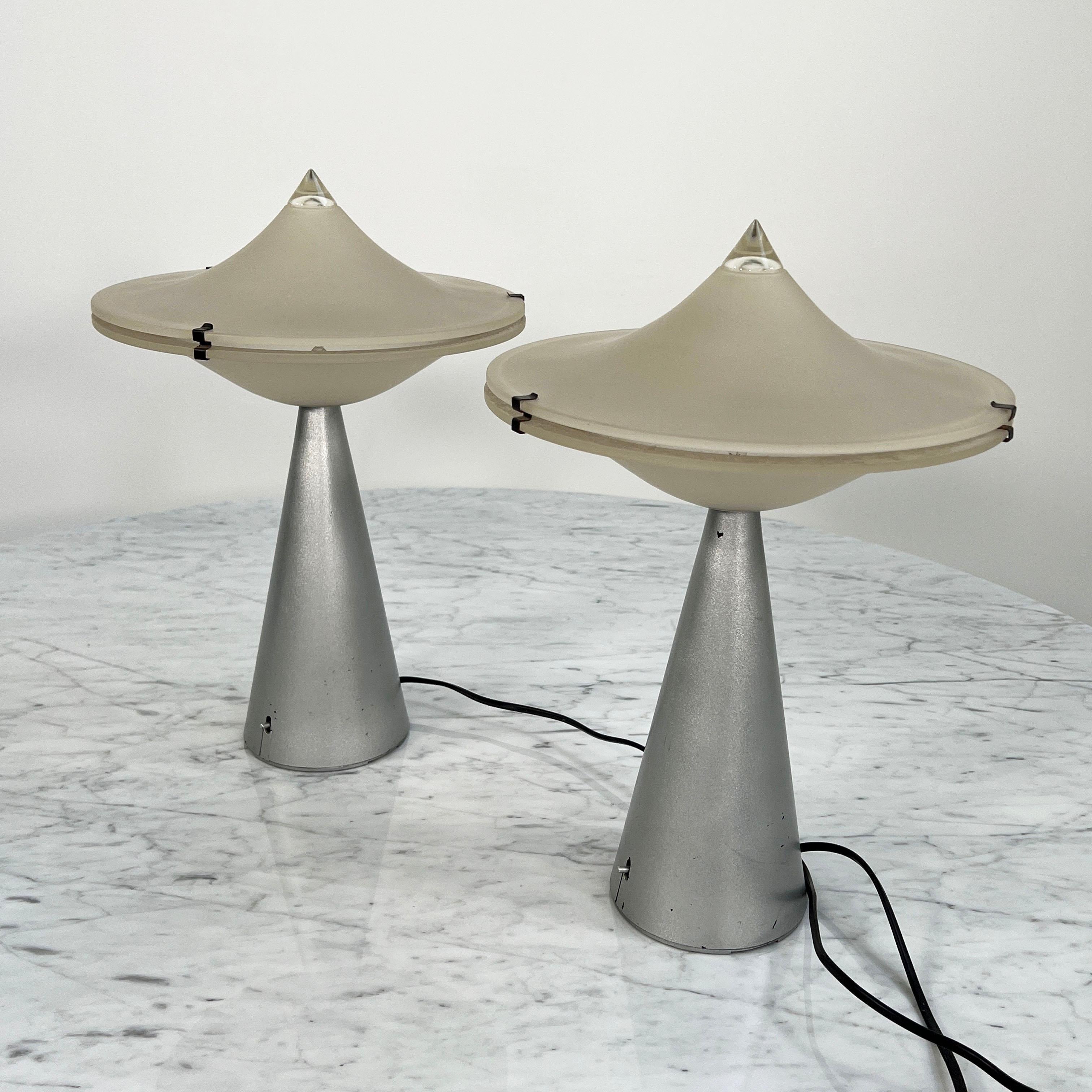 Pair of Alien Table Lamps by Cesare Lacca for Tre Ci Luce, 1970s In Good Condition In Ixelles, Bruxelles
