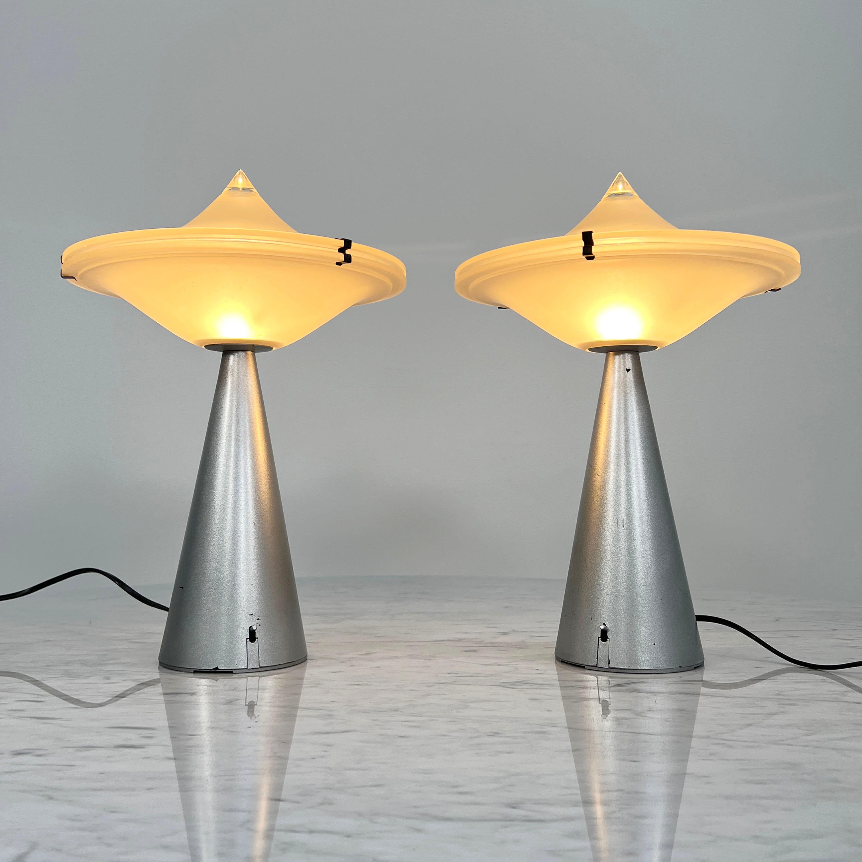 Pair of Alien Table Lamps by Cesare Lacca for Tre Ci Luce, 1970s 1