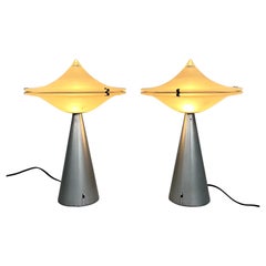 Ein Paar Alien-Tischlampen von Cesare Lacca für Tre Ci Luce, 1970er Jahre