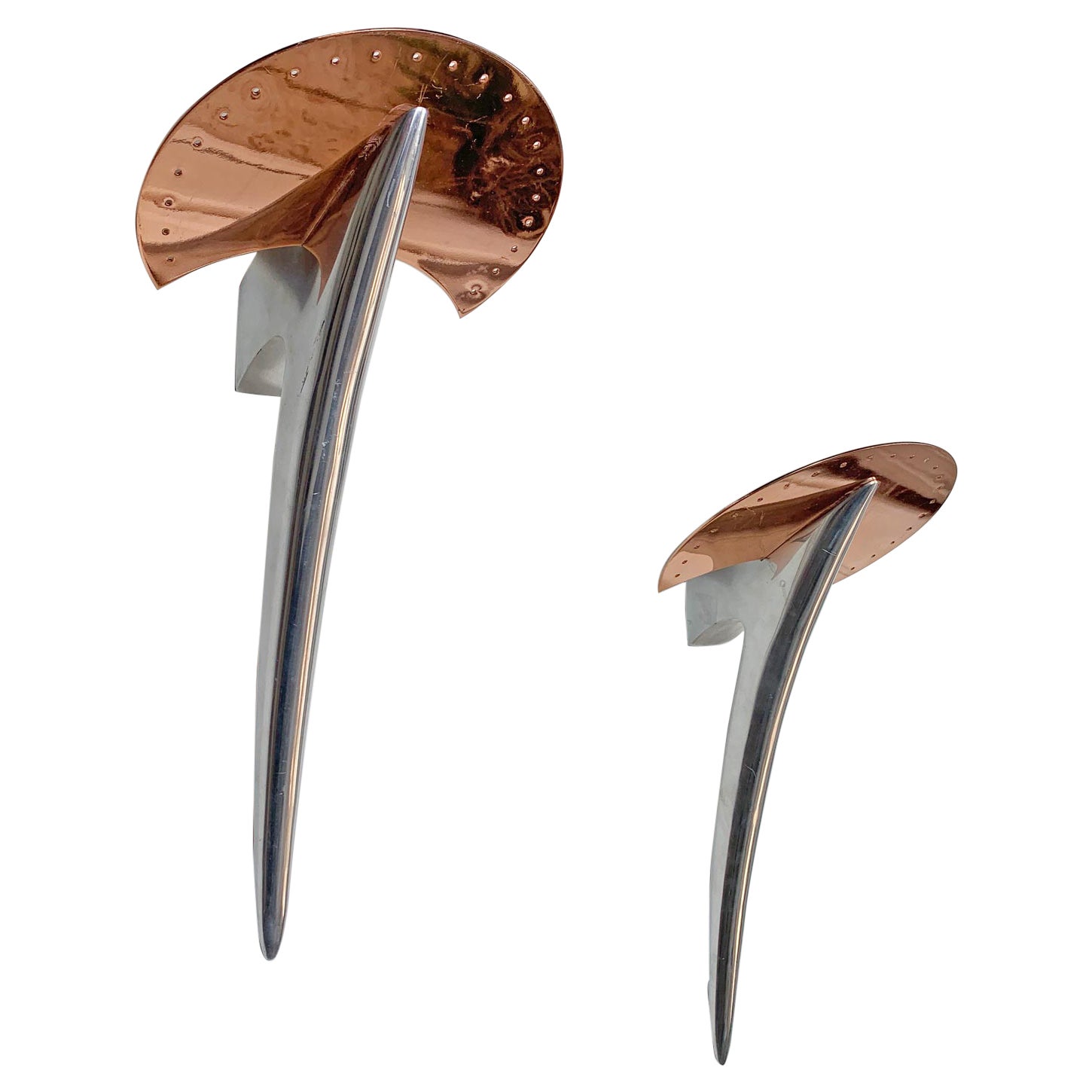Pair of Alien Wall Lights Copper and Silver by Joan Auge
