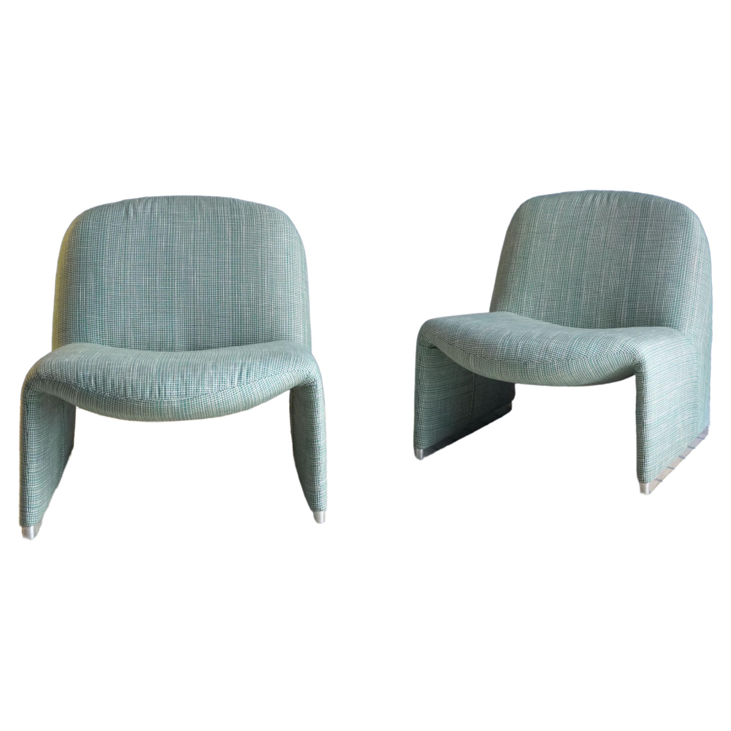 Pair of Alky Armchairs 70's by Designer Giancarlo Piretti For Sale