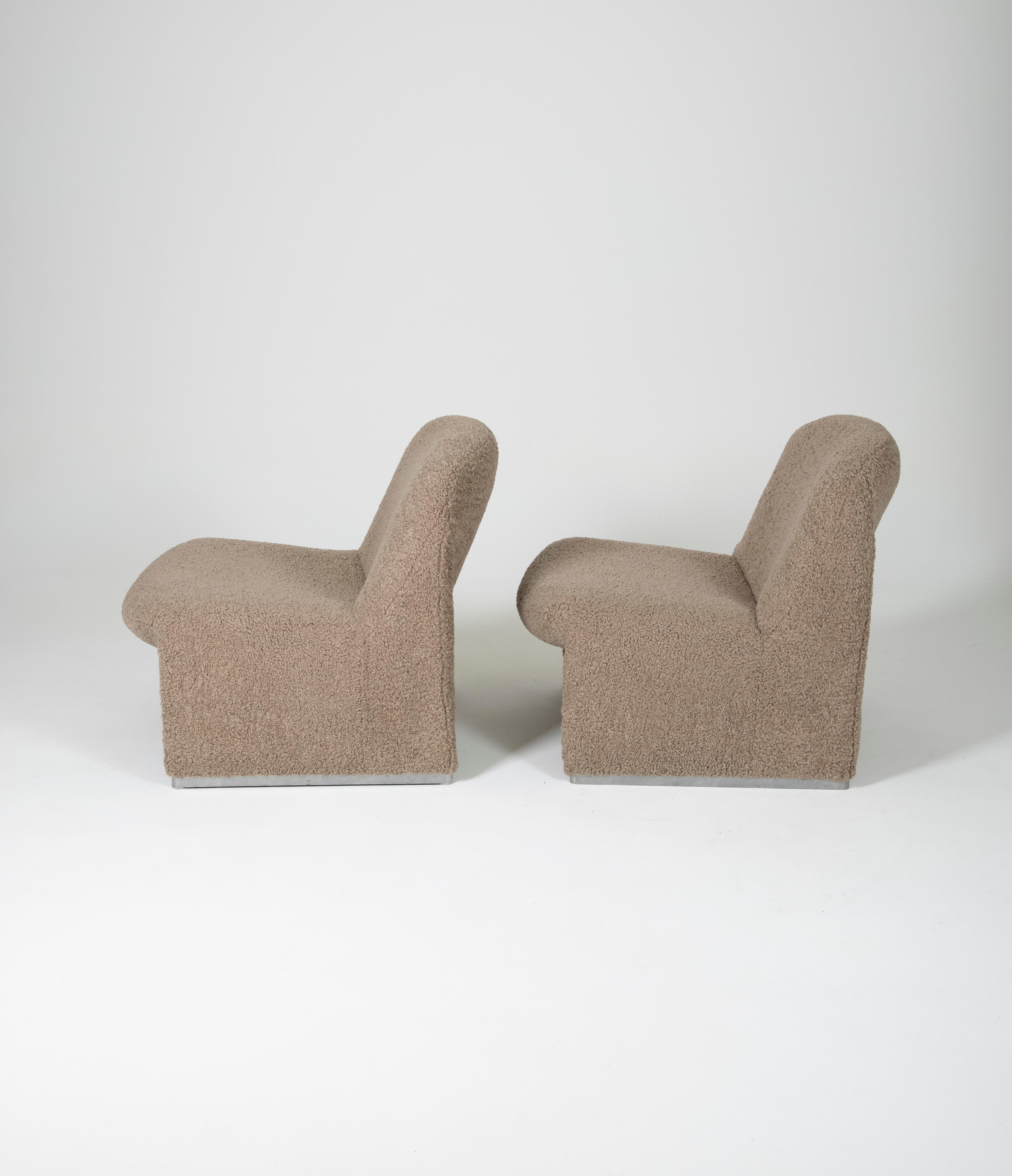 Mid-Century Modern Pair of Alky Armchairs by Giancarlo Piretti for Artifort, 1970s