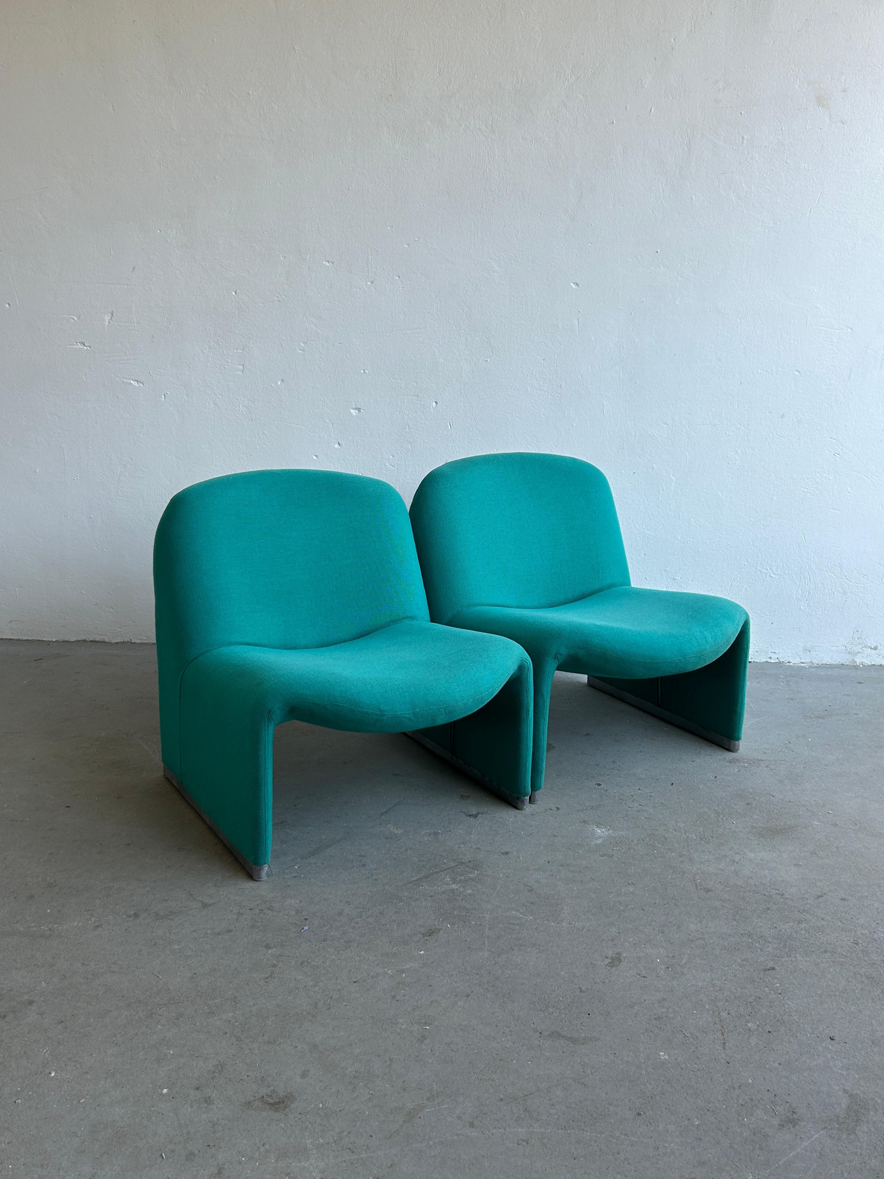 Metal Pair of Alky Chairs by Giancarlo Piretti for Anonima Castelli, 1970s Italy