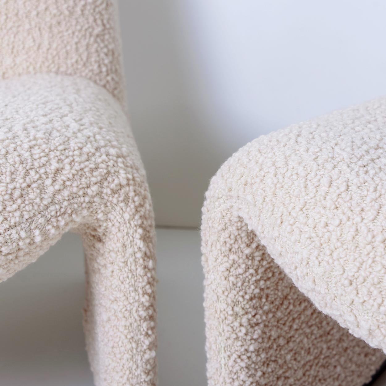 Pair of 'Alky' Chairs by Piretti New Upholstery Boucle Nimbus Dedar 2