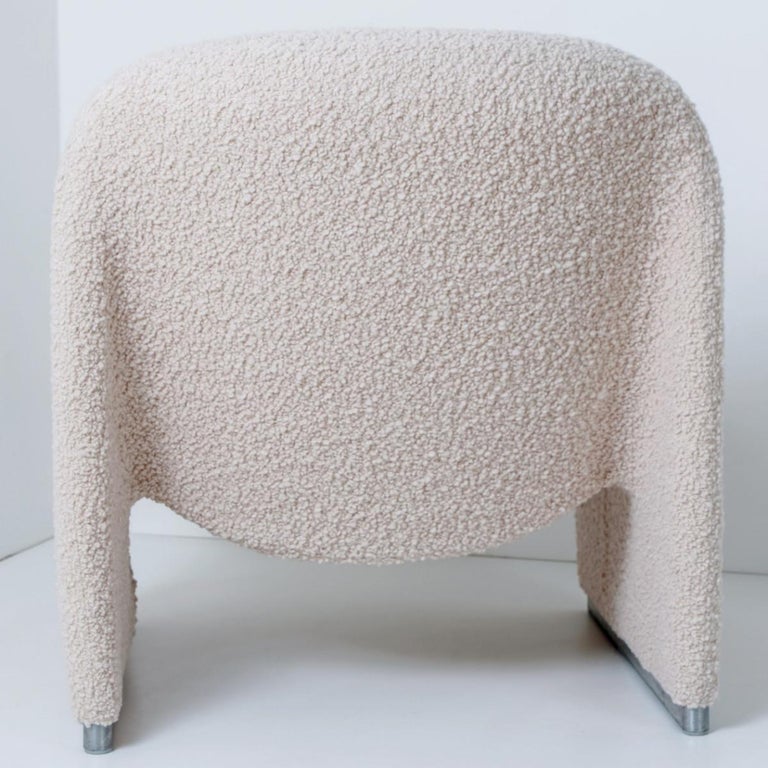 Pair of 'Alky' Chairs by Piretti New Upholstery Boucle Nimbus Dedar For Sale 5