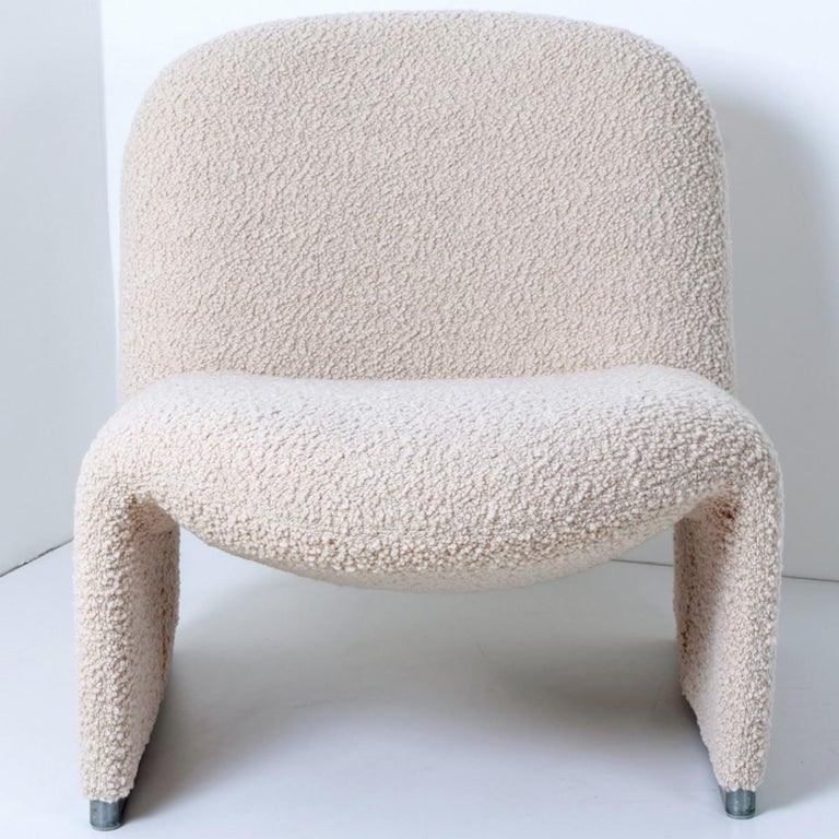 Other Pair of 'Alky' Chairs by Piretti New Upholstery Boucle Nimbus Dedar For Sale