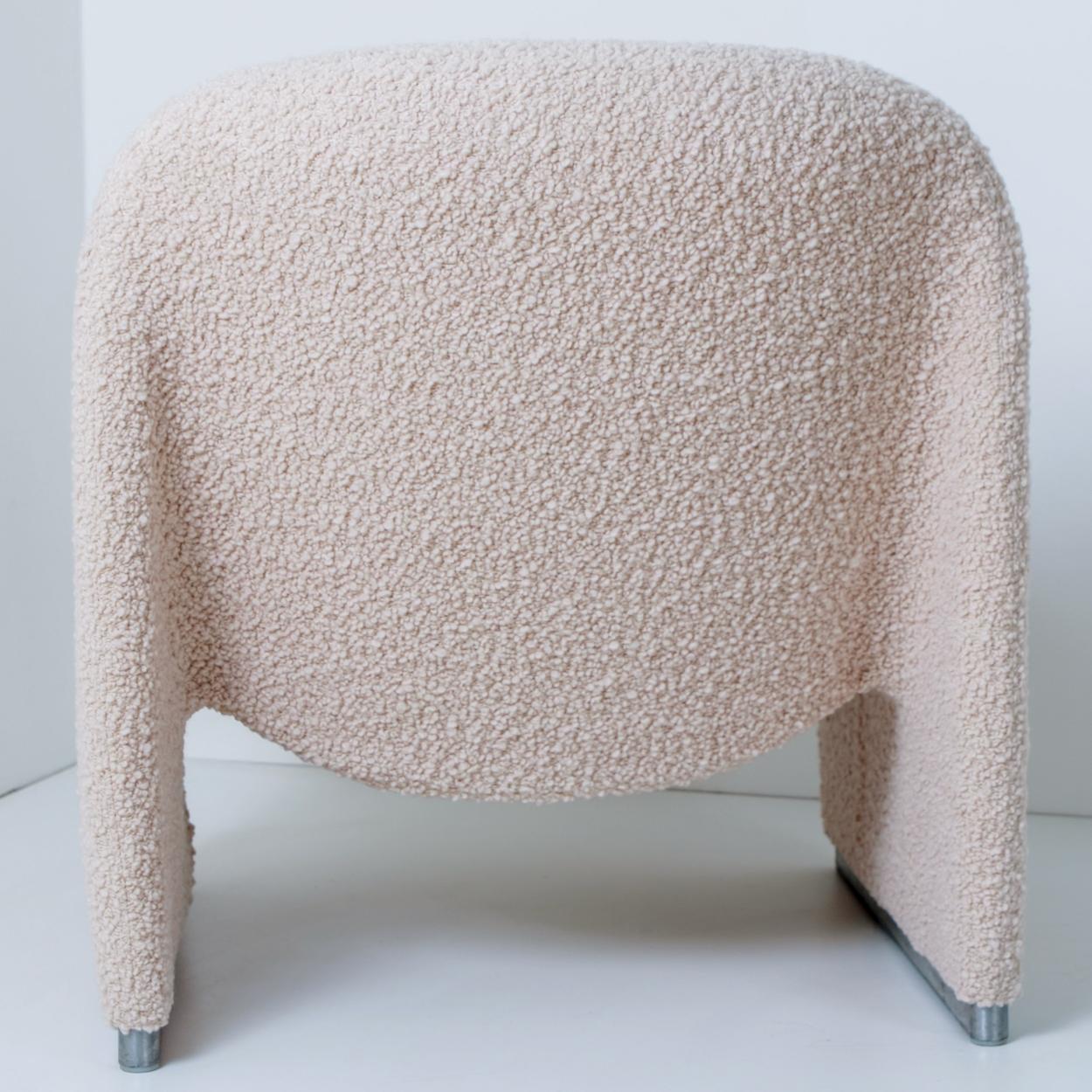 Italian Pair of 'Alky' Chairs by Piretti New Upholstery Boucle Nimbus Dedar
