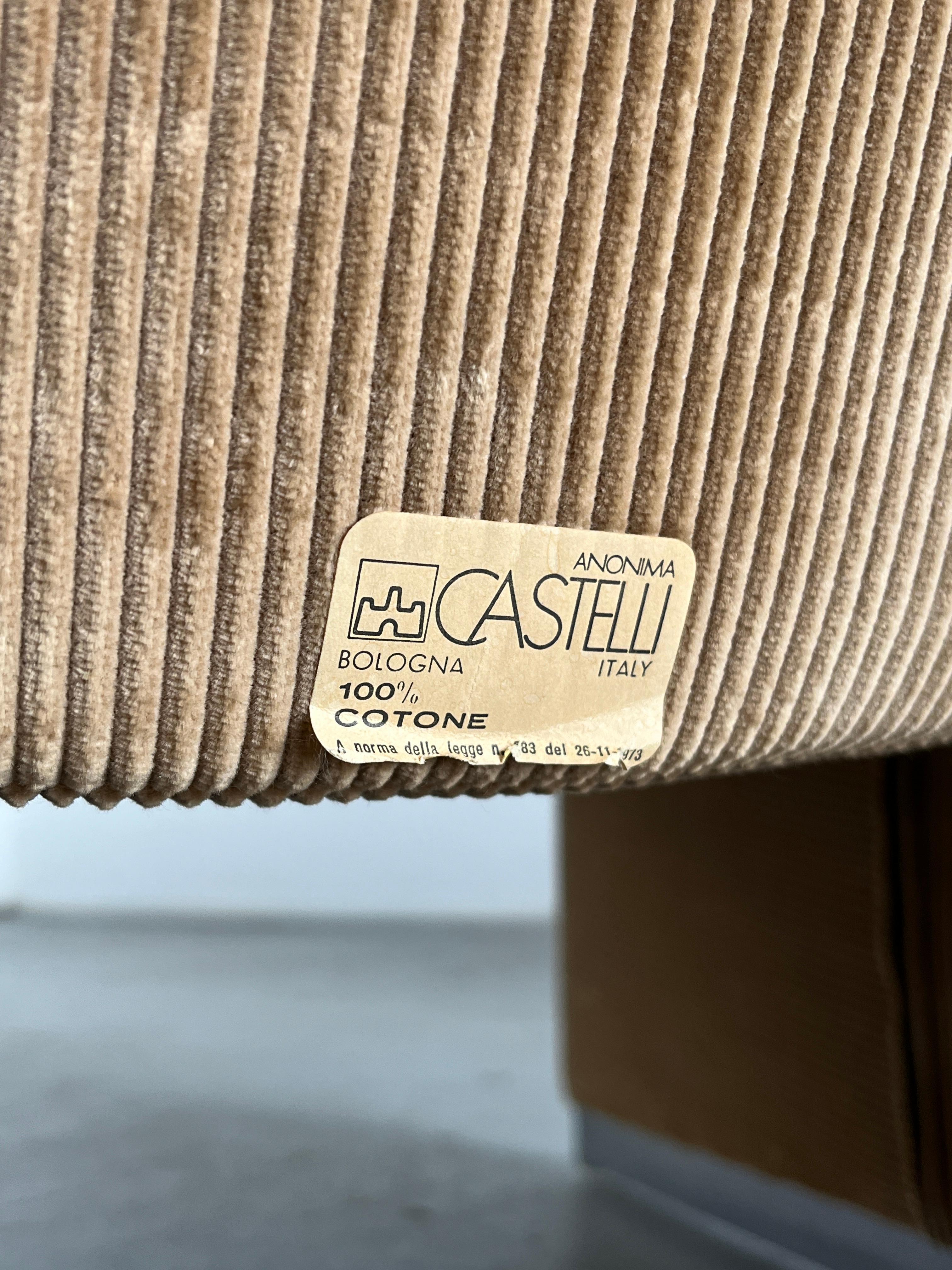Paire de chaises Alky en velours côtelé beige de Giancarlo Piretti pour Anonima Castelli 3