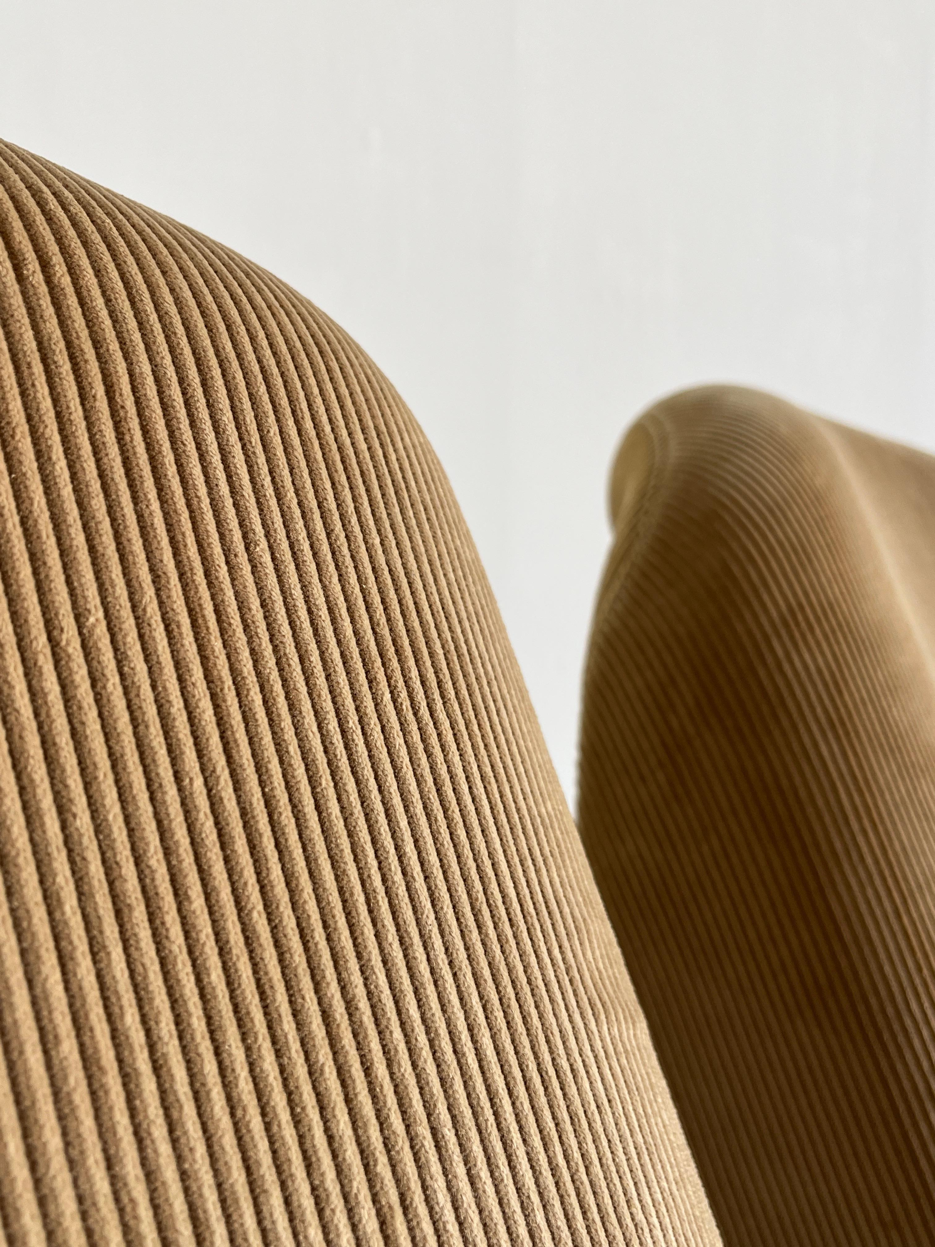 Pair of Alky Chairs in Beige Corduroy by Giancarlo Piretti for Anonima Castelli 4