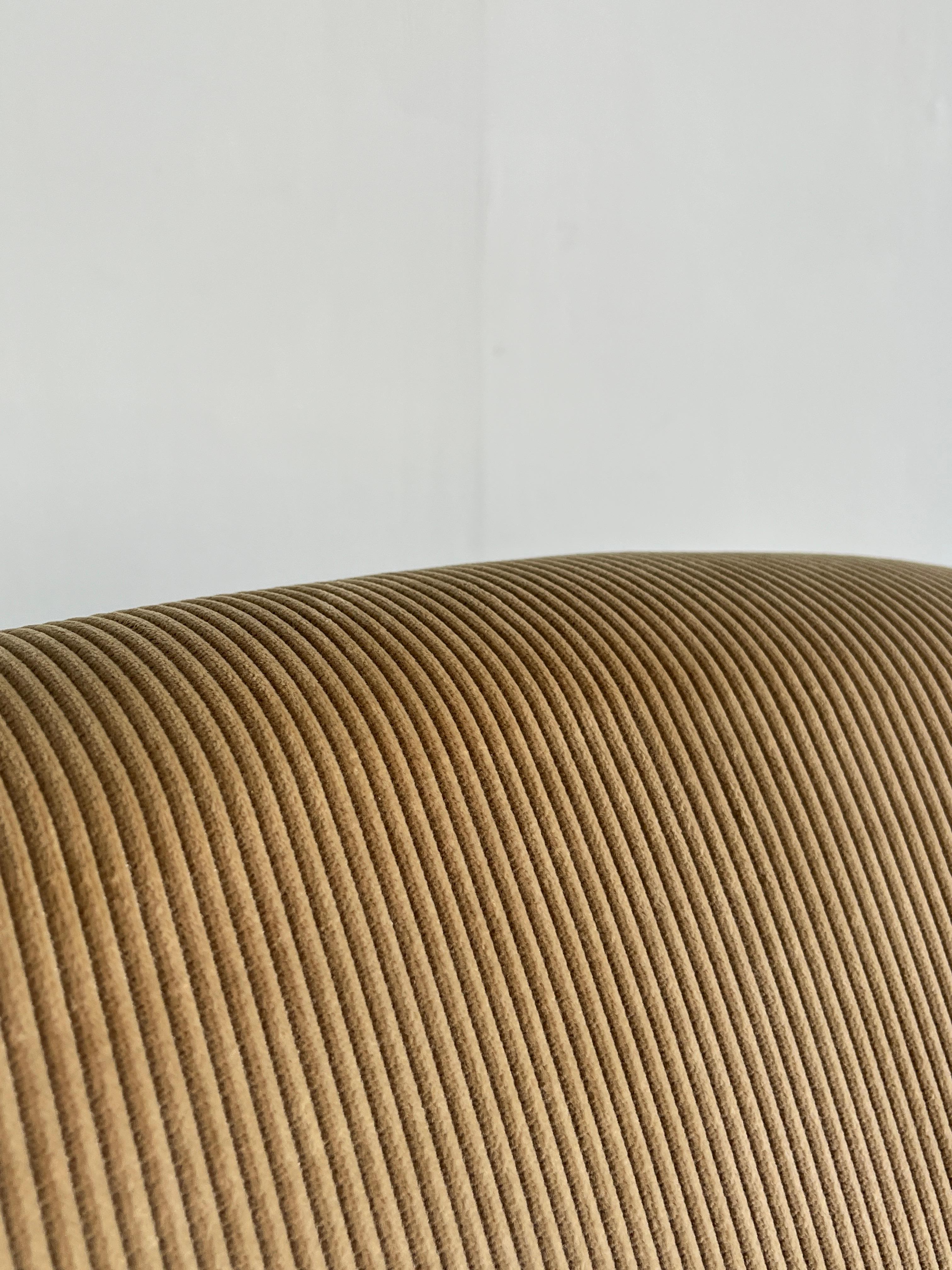 Pair of Alky Chairs in Beige Corduroy by Giancarlo Piretti for Anonima Castelli 5