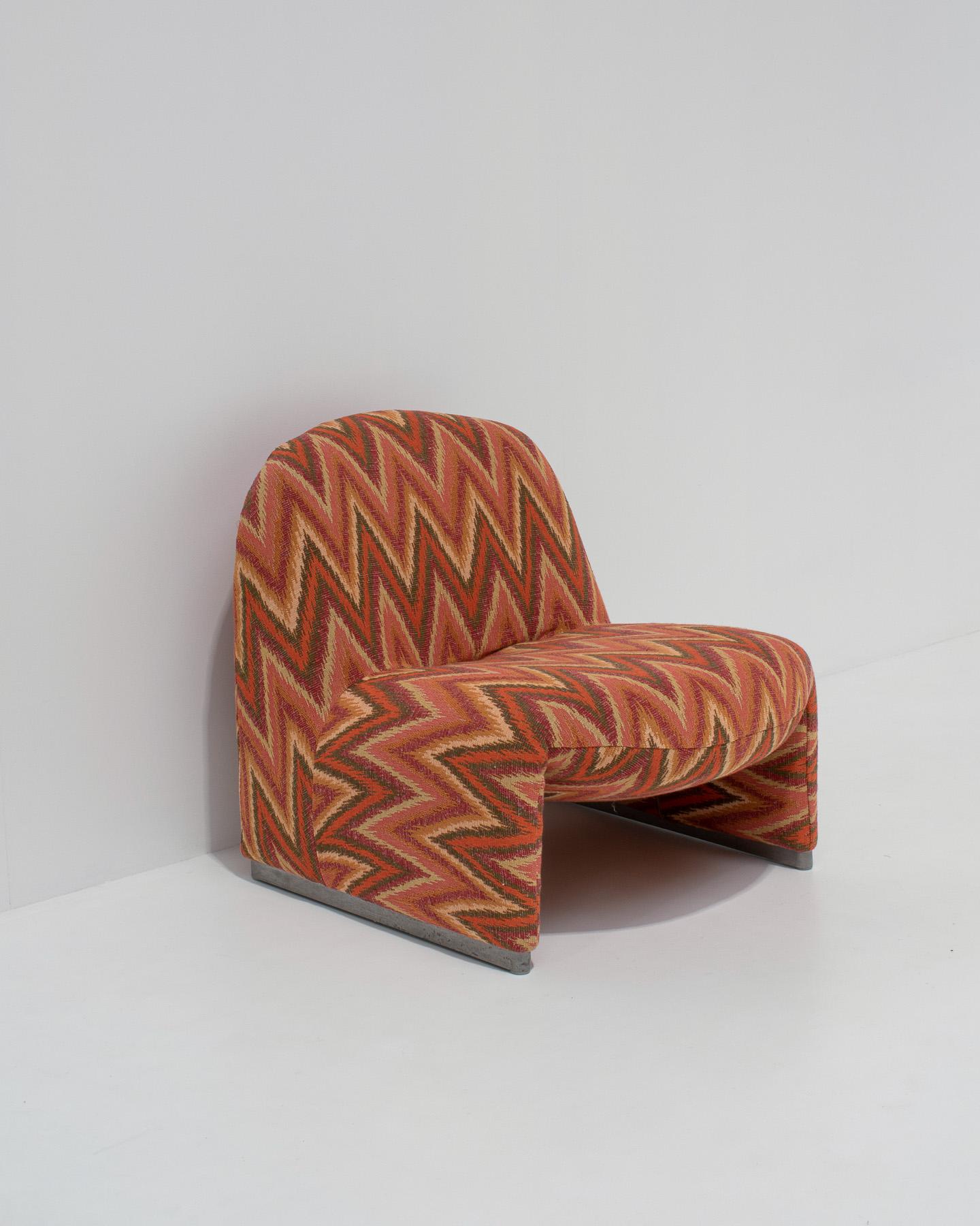 Pair of Alky Chairs in Zig Zag Fabric by Giancarlo Piretti, 1970s 3