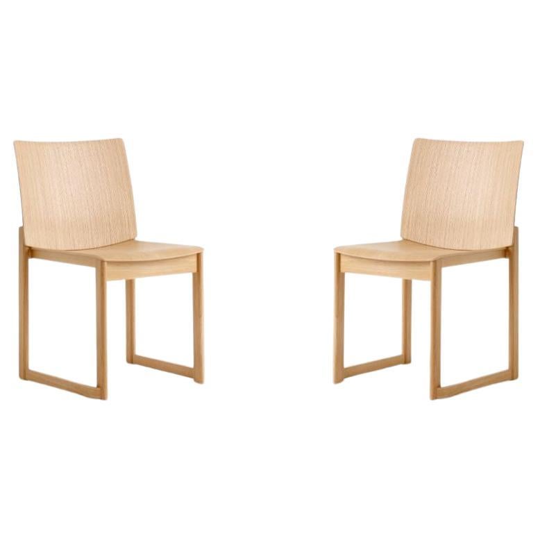 Pair of All Wood AV35 Side Chairs - Oak - by Anderssen & Voll for &Tradition For Sale
