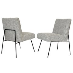 Pair of Allan Gould Style Iron Frame Lounge Chairs