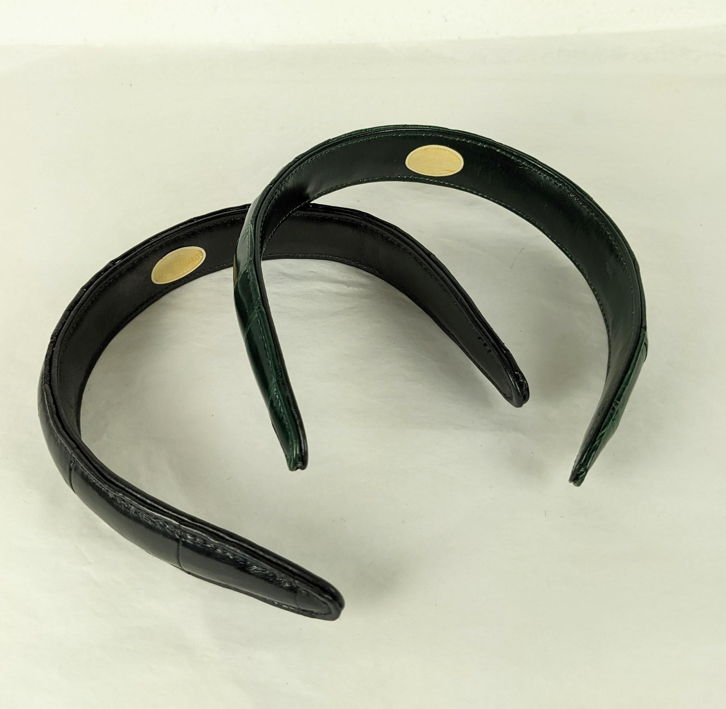 Black Pair of Alligator Hair Bands For Sale