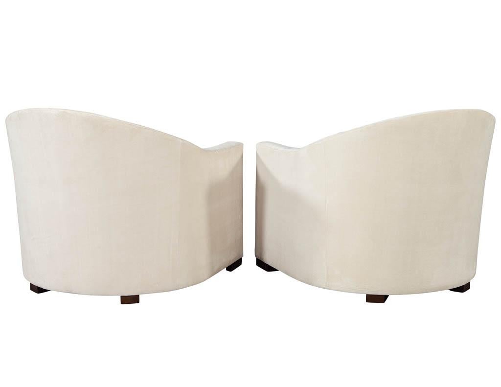 Modern Pair of Allison Paladino Richard Barrel Chairs by EJ Victor