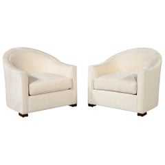 Pair of Allison Paladino Richard Barrel Chairs by EJ Victor