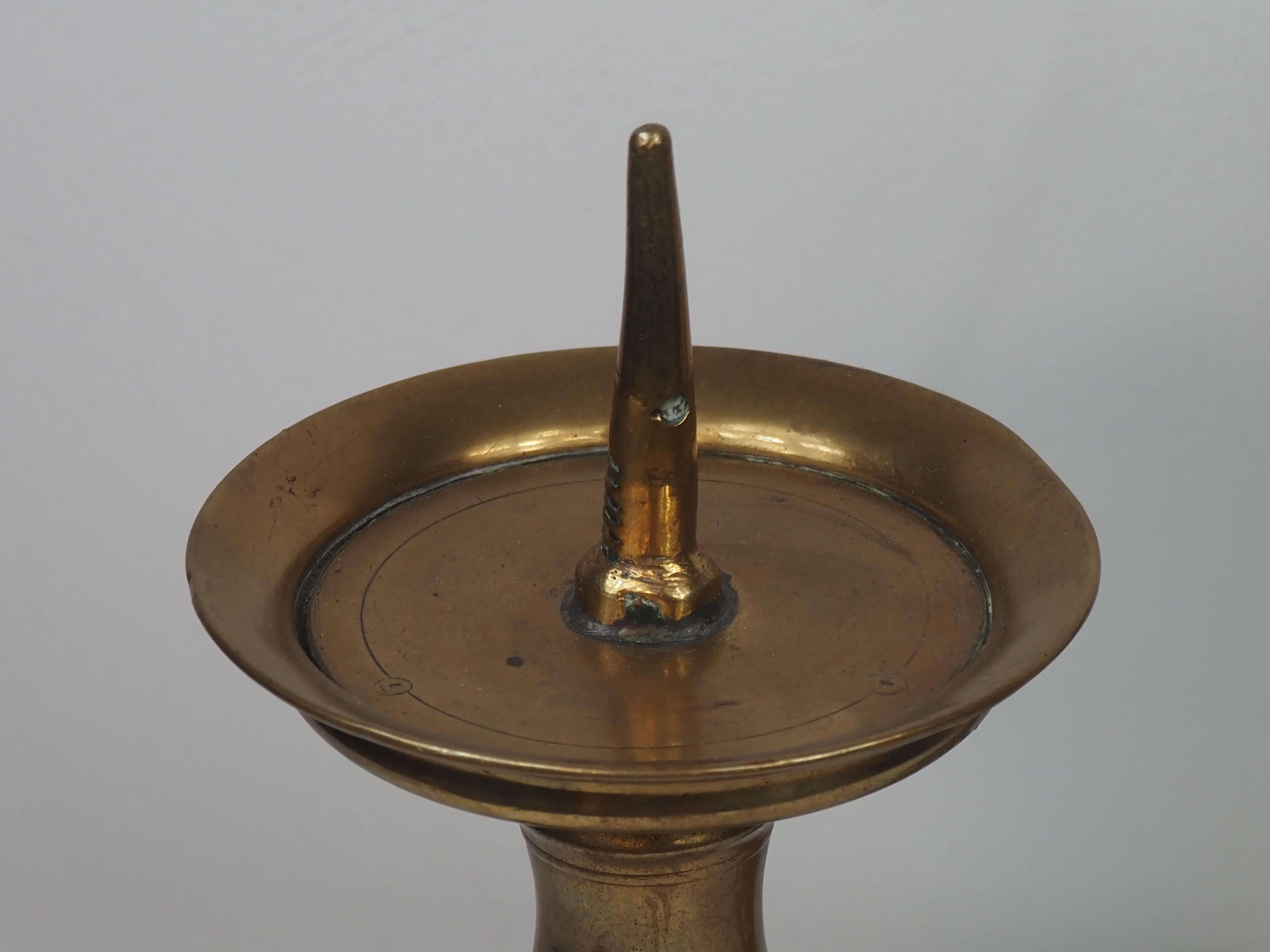 Pair of Altar Pricket Candlesticks, Europe, ca. 1600 In Good Condition For Sale In Gorssel, GE