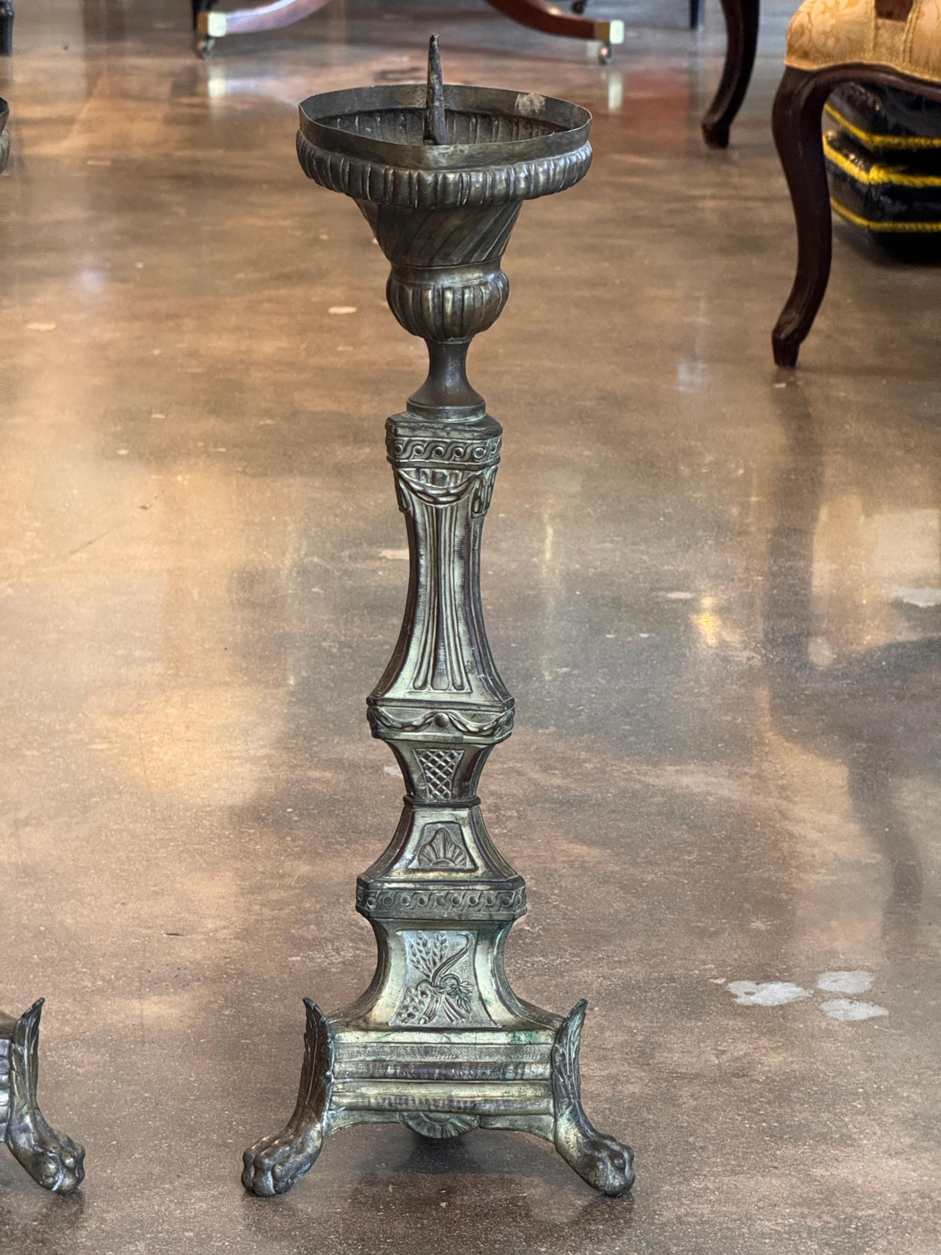 19th Century Pair of Altar Sticks For Sale