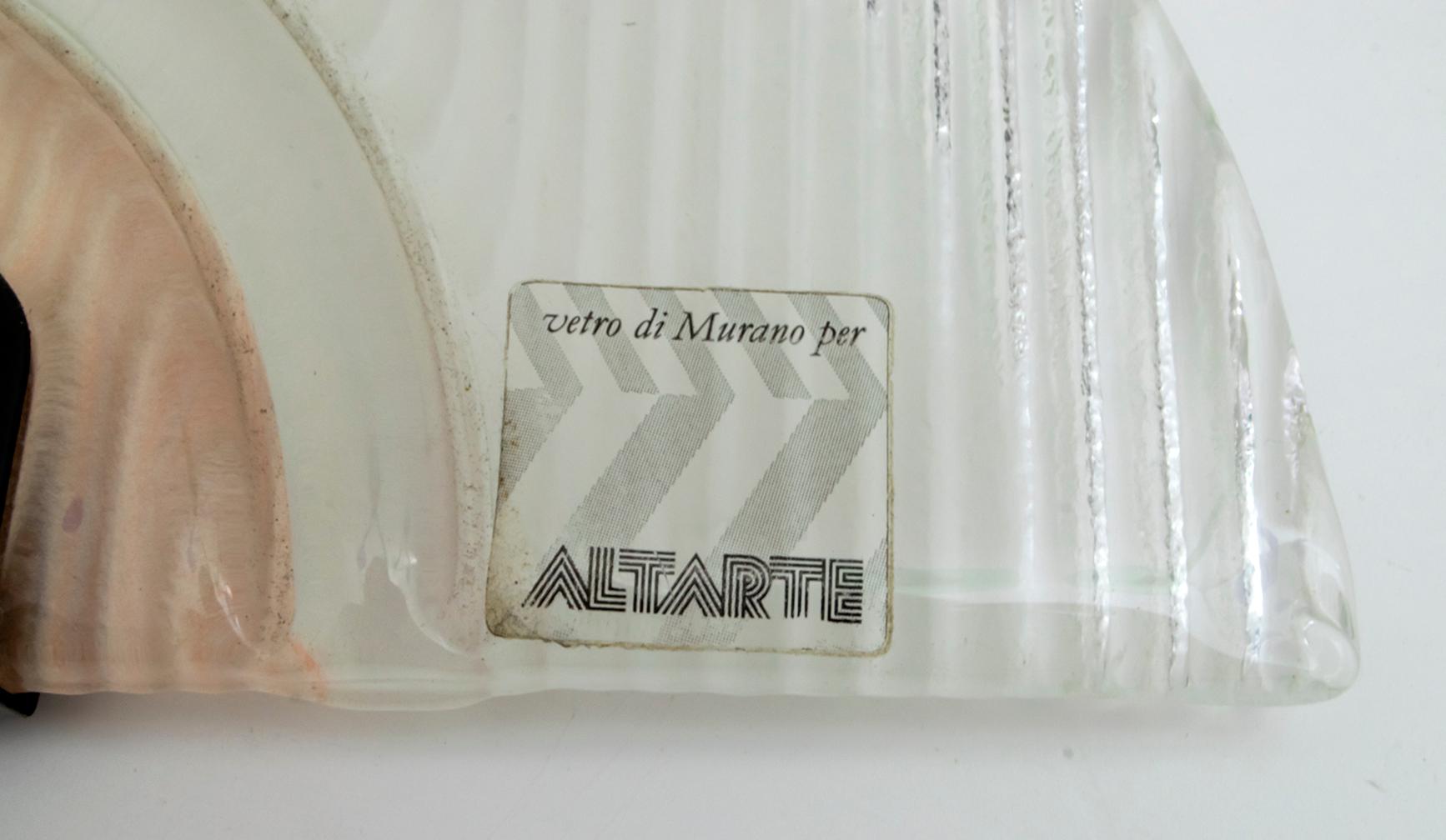 Paar italienische Altarte-Tischlampen aus Muranoglas von Stilkronen, 1992 im Angebot 3
