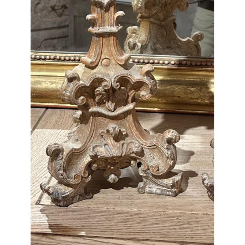Giltwood Pair of Alter Sticks For Sale