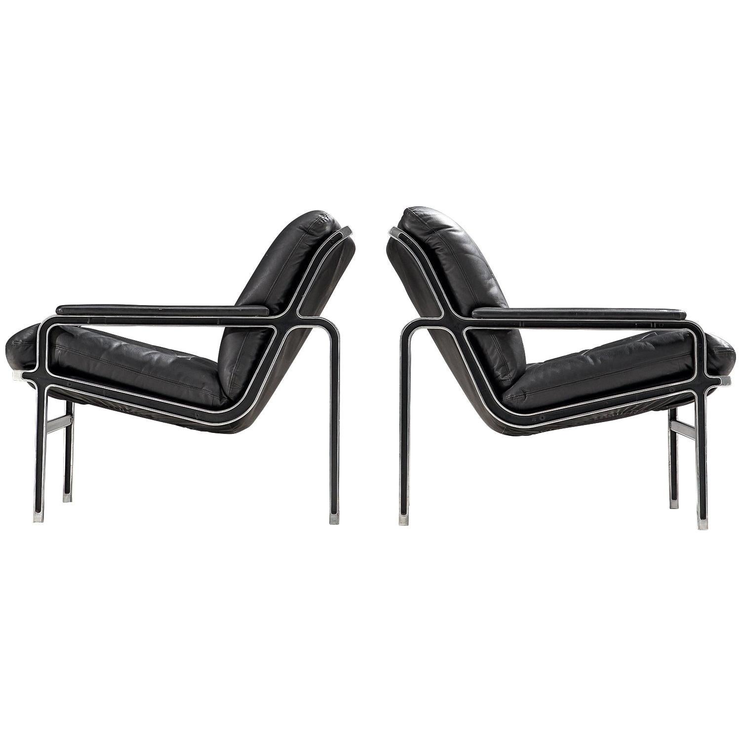 Pair of 'Aluline' Easy Chairs by Andre Vandenbeuck for Strassle