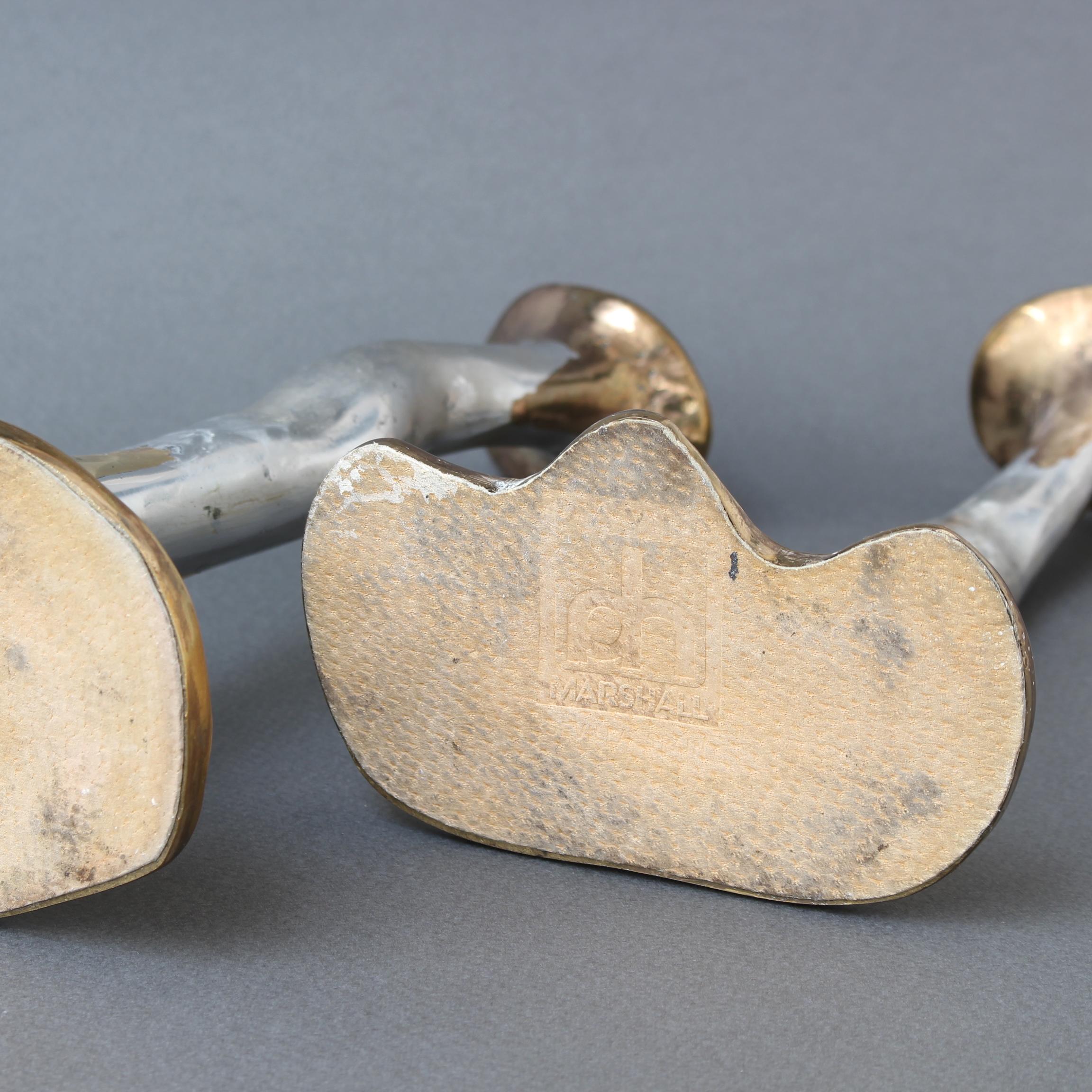 Pair of Aluminium and Brass Candlesticks by David Marshall, 'circa 1970s' 8