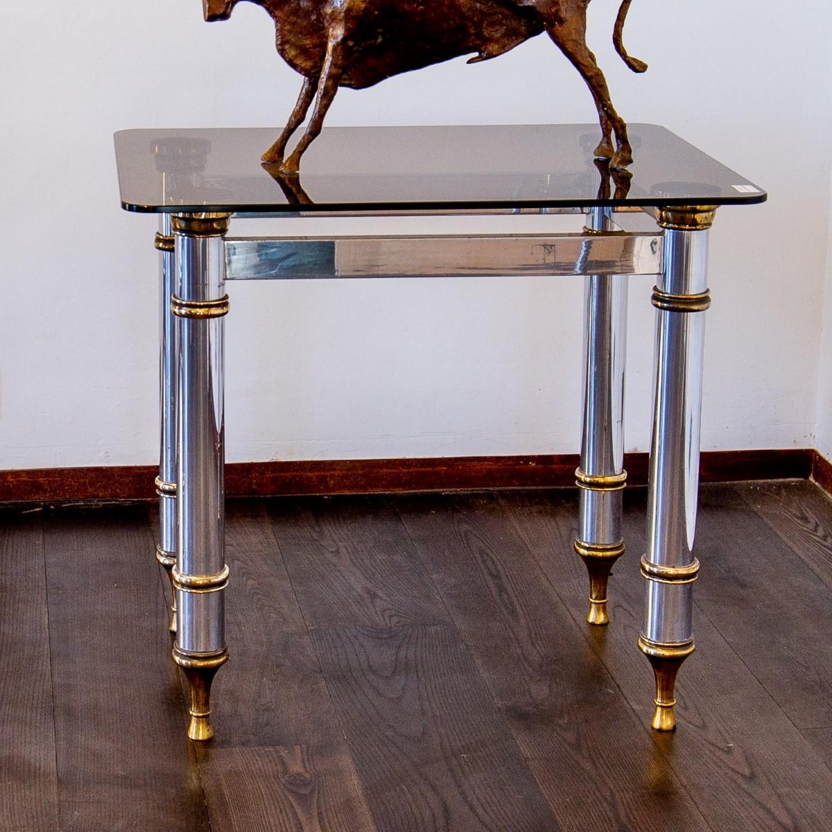 Pair of Aluminium and Brass Console Tables, 1970s 1