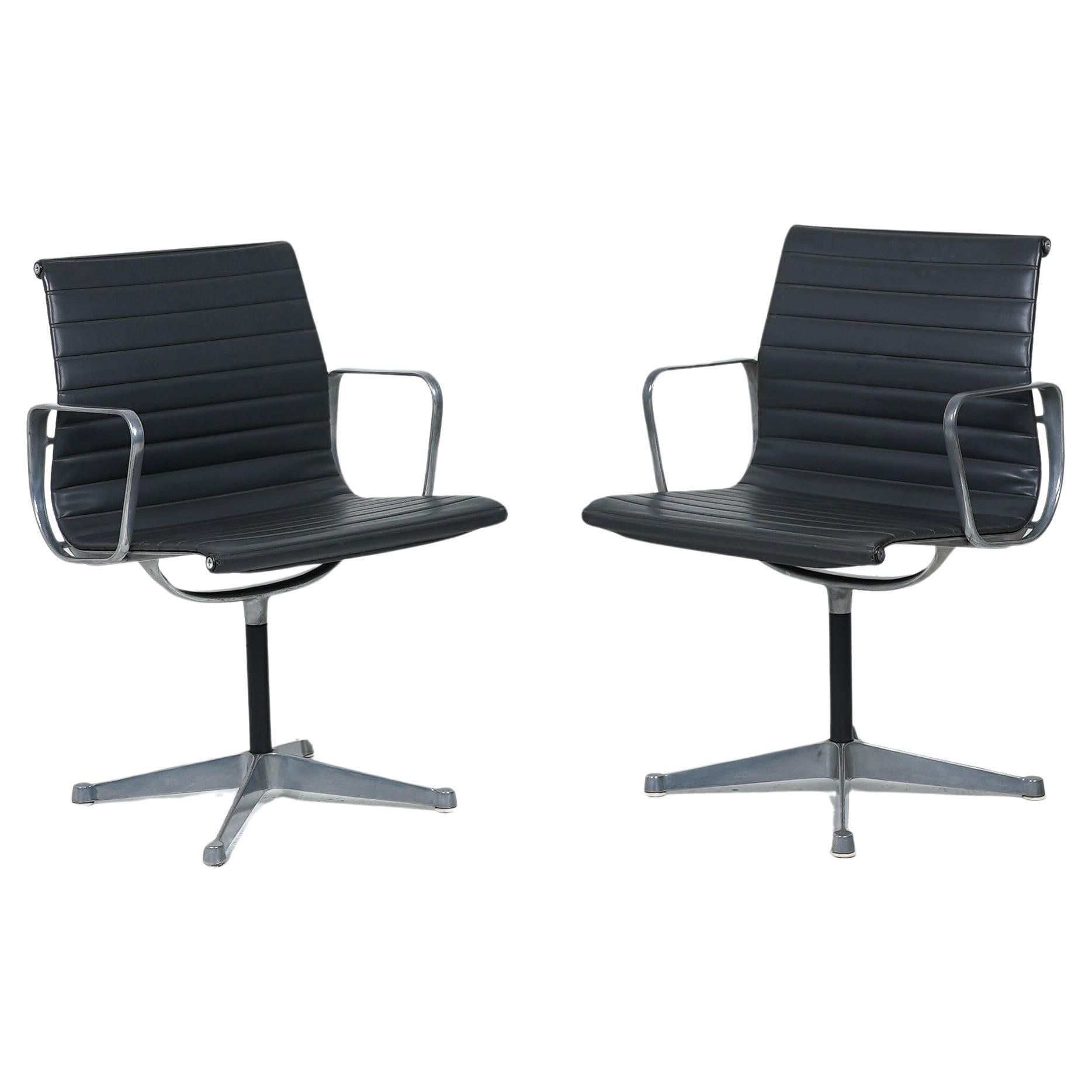 Pair of aluminium chairs EA 108 by Charles and Ray Eames  for Herman Miller- 60s For Sale