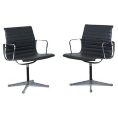Vintage Pair of aluminium chairs EA 108 by Charles and Ray Eames  for Herman Miller- 60s