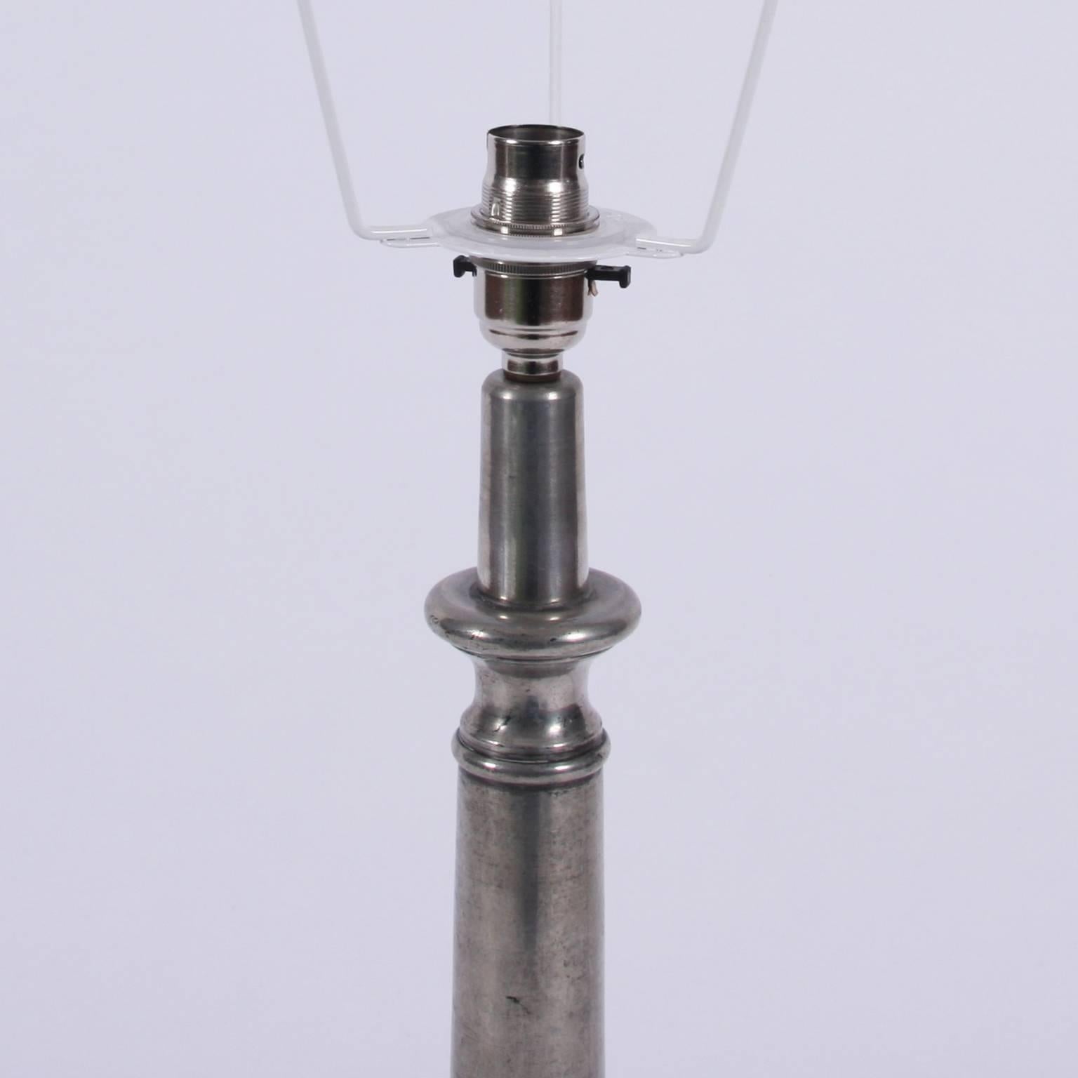 Polished Pair of Aluminium Lamps