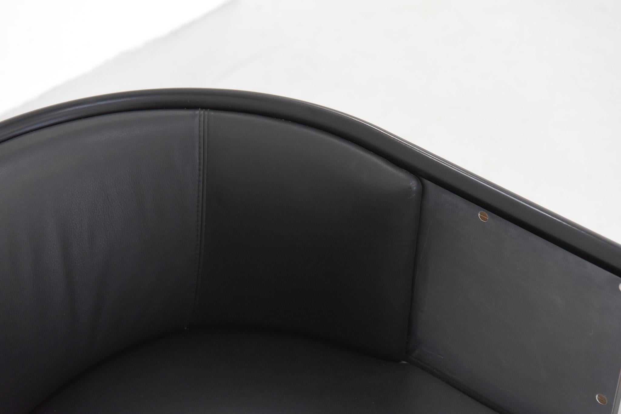 Pair of Aluminium Leather Club Chairs by Mats Theselius for Källemo For Sale 4