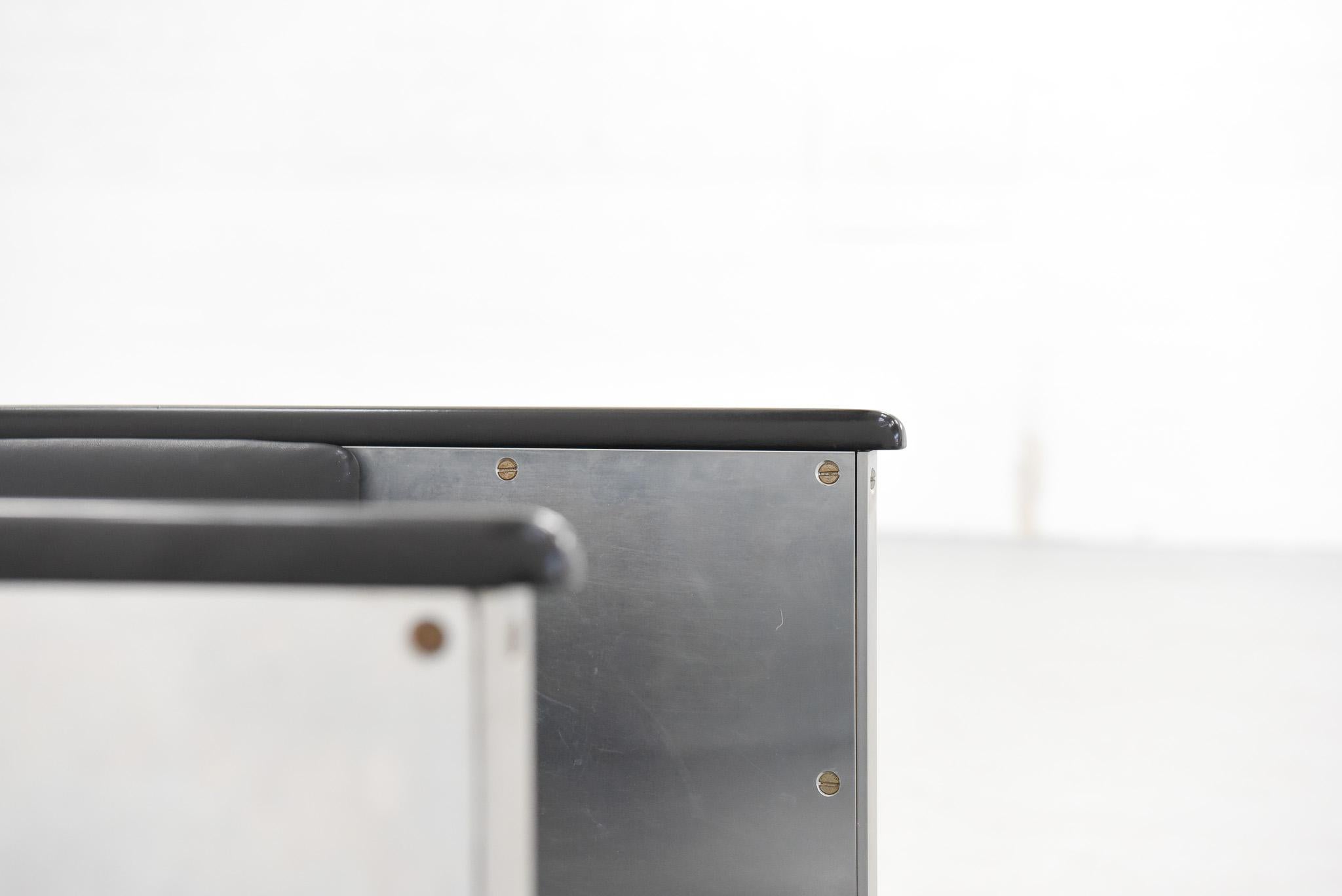 Pair of Aluminium Leather Club Chairs by Mats Theselius for Källemo For Sale 7