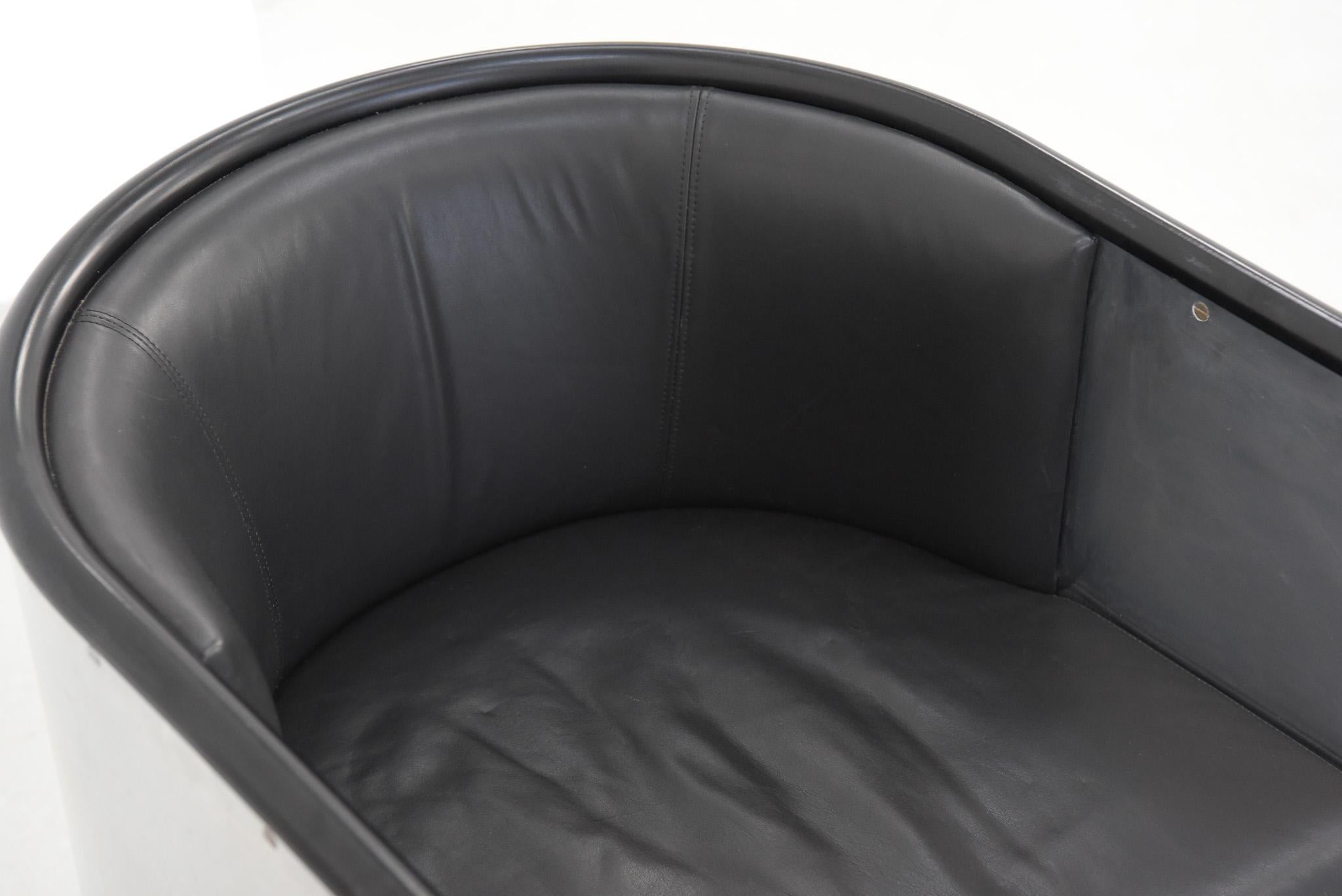 Pair of Aluminium Leather Club Chairs by Mats Theselius for Källemo For Sale 9