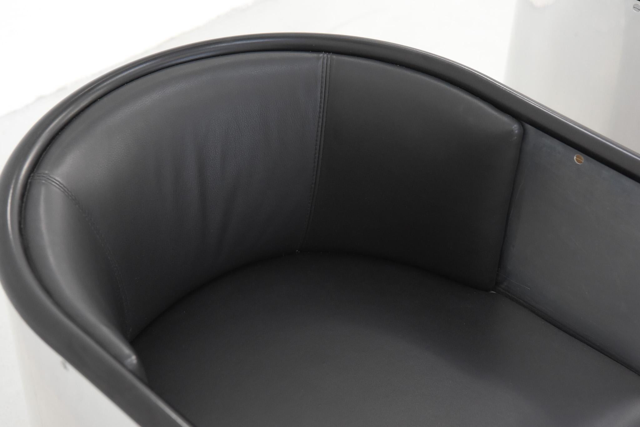 Pair of Aluminium Leather Club Chairs by Mats Theselius for Källemo For Sale 10