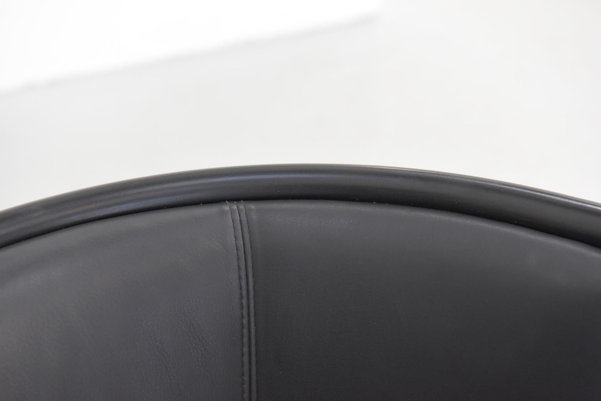 Aluminum Pair of Aluminium Leather Club Chairs by Mats Theselius for Källemo For Sale