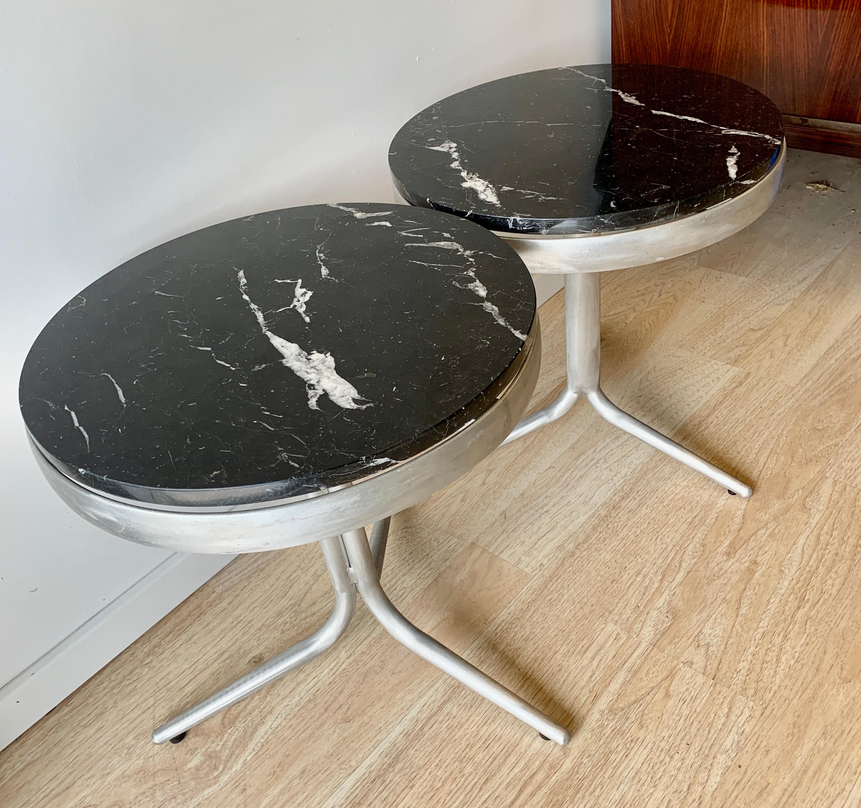Pair of Italian Side Tables with Marble Tops For Sale 2