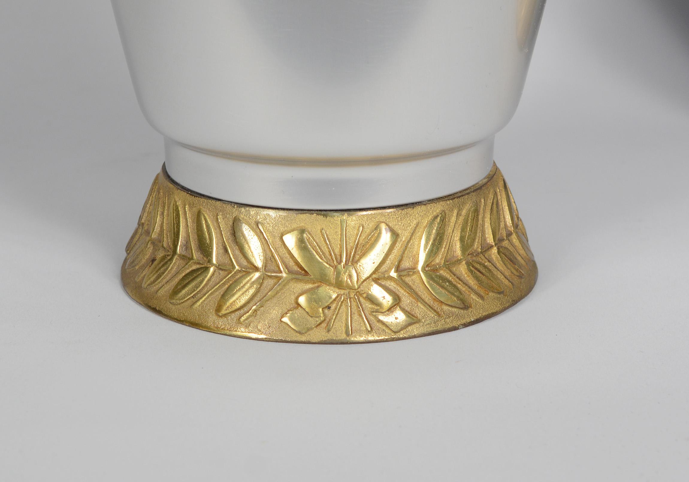 Pair of Aluminum Art Deco Kensington Marlborough Vases by Lurelle Guild In Good Condition In San Mateo, CA