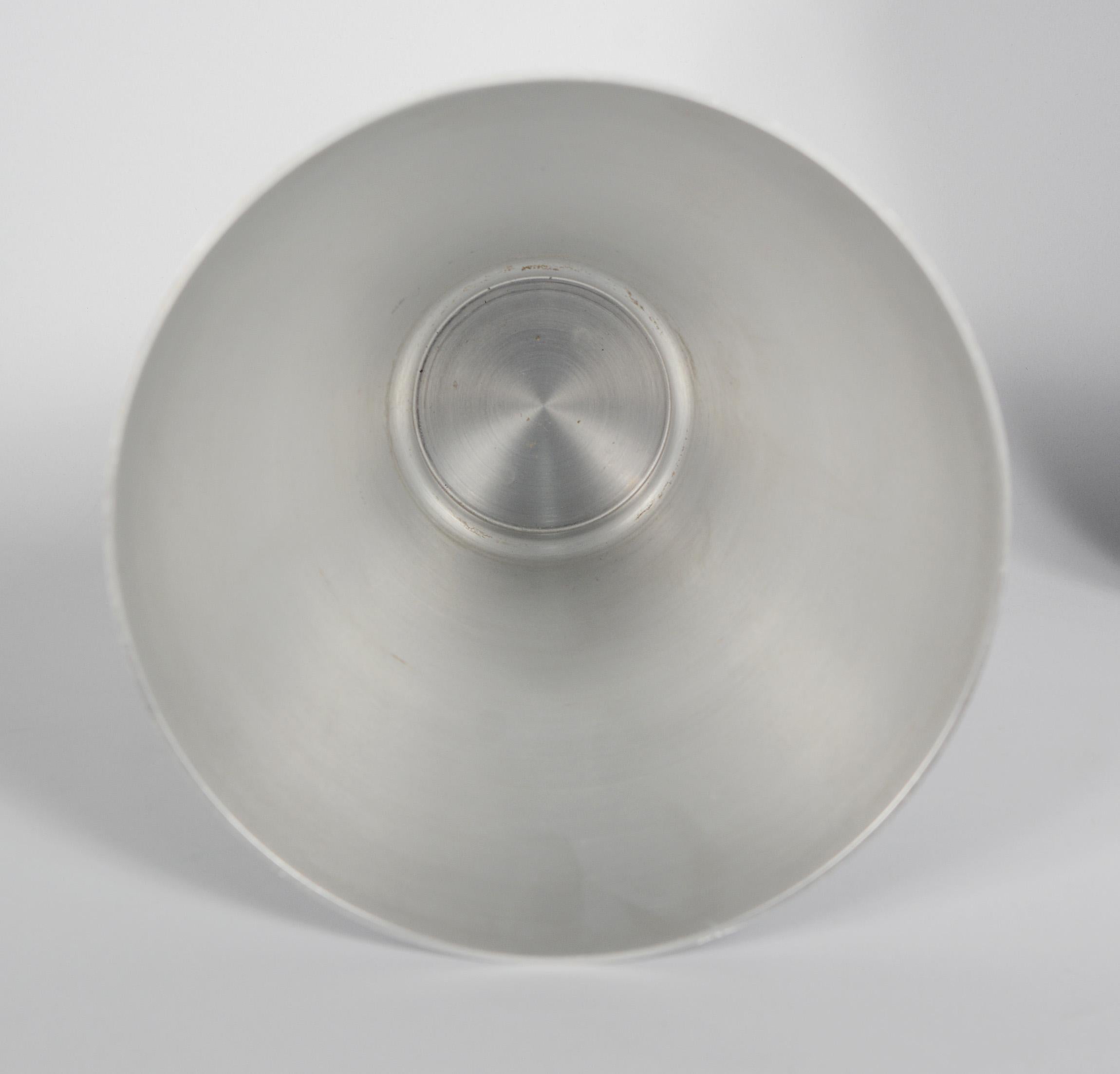 Mid-20th Century Pair of Aluminum Art Deco Kensington Marlborough Vases by Lurelle Guild