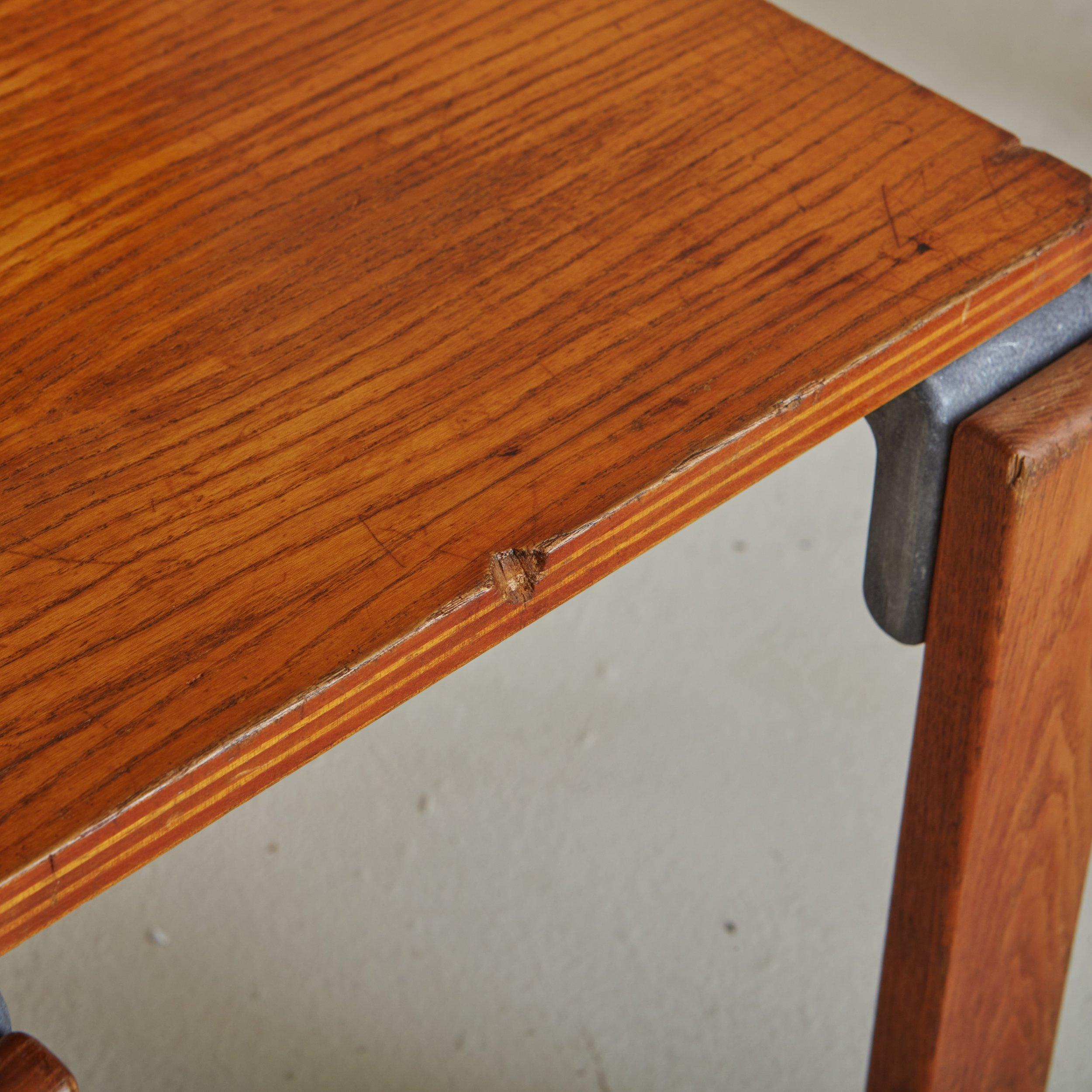 Pair of Aluminum + Ash Wood Chair by George Candilis + Anja Blomstedt, France For Sale 7
