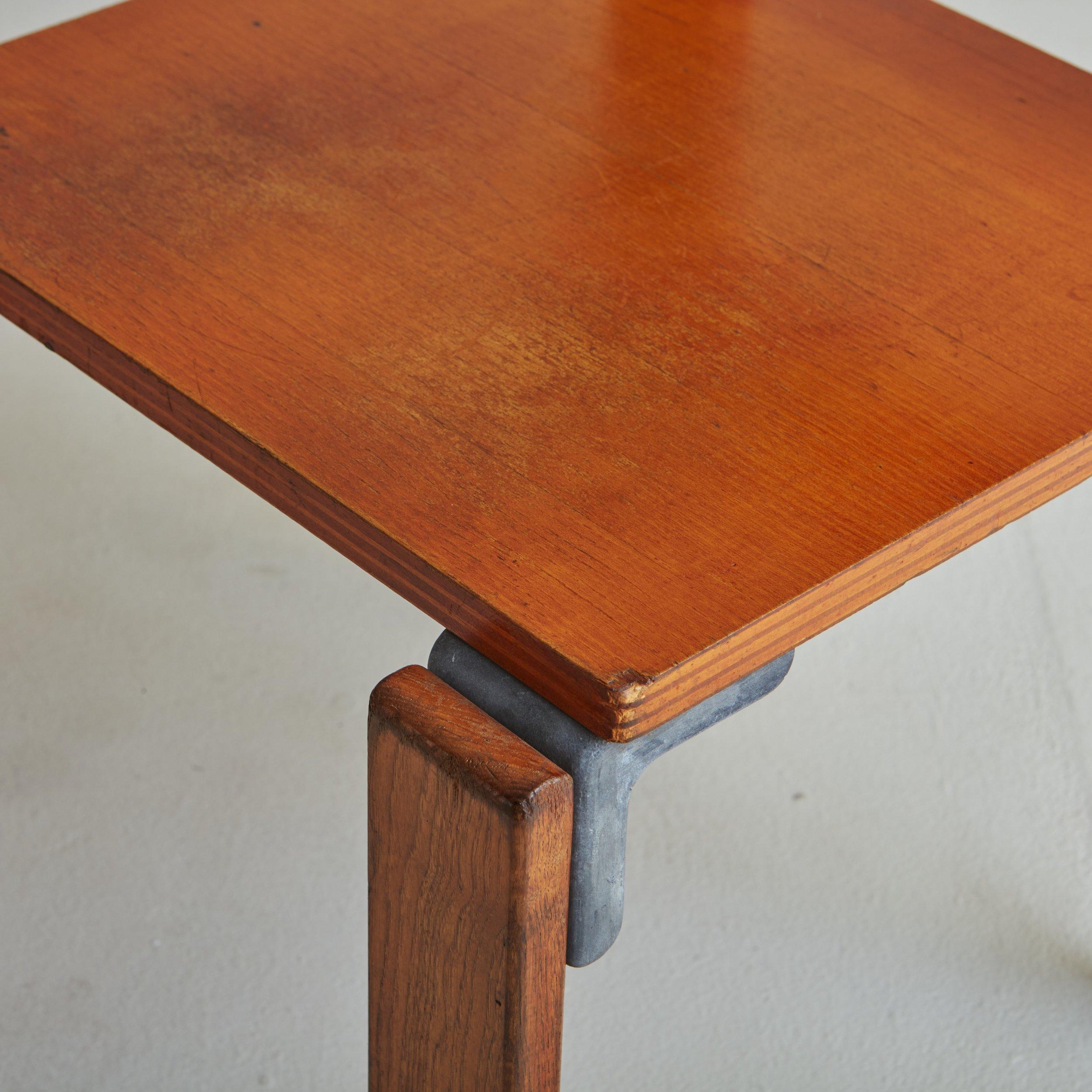 Pair of Aluminum + Ash Wood Chair by George Candilis + Anja Blomstedt, France For Sale 8